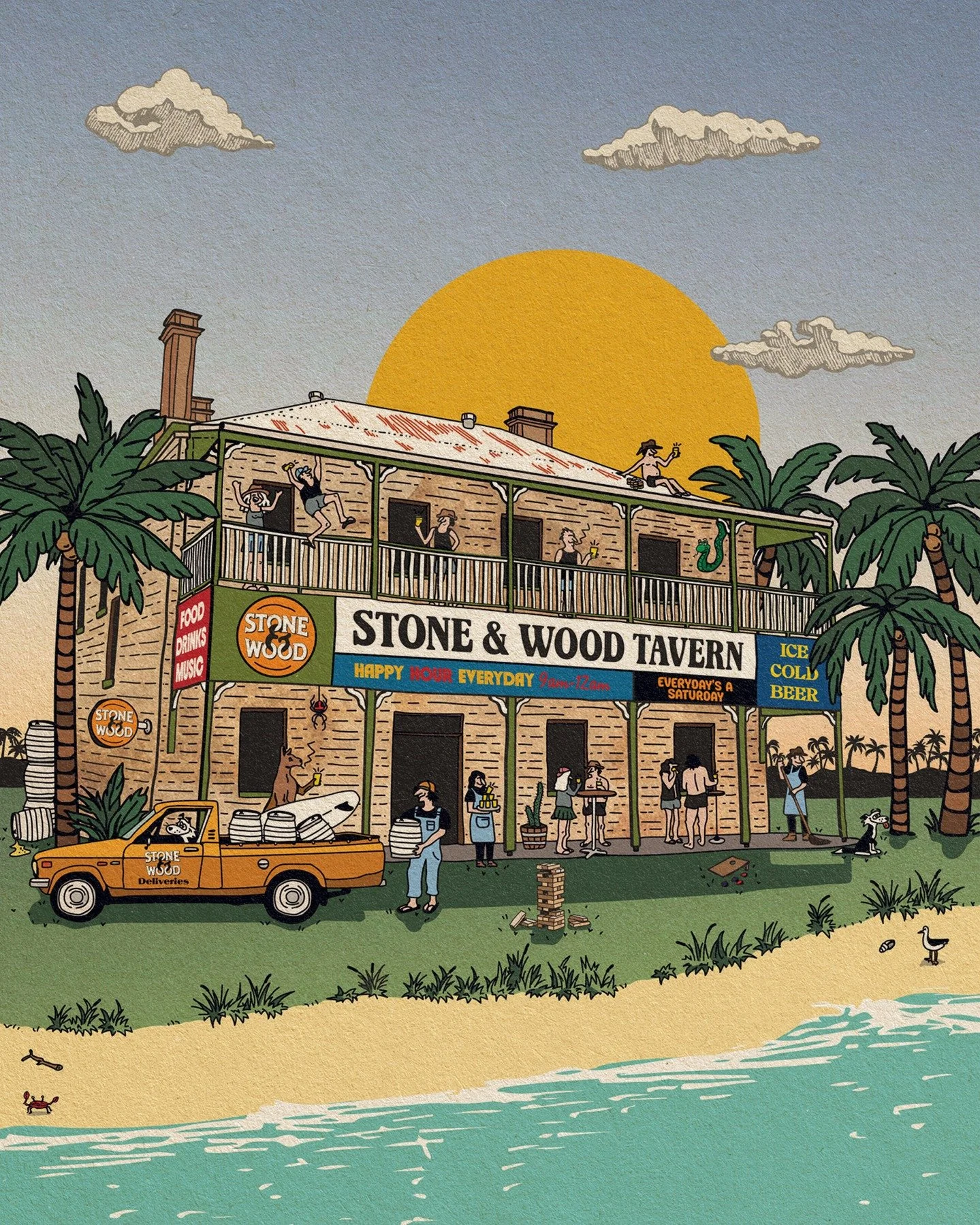 Strewth - what a spot for a cold one! 🍻 @stoneandwood 

First time using @truegrittexturesupply and they didn&rsquo;t disappoint. Really helped to bring this Aussie watering hole to life.