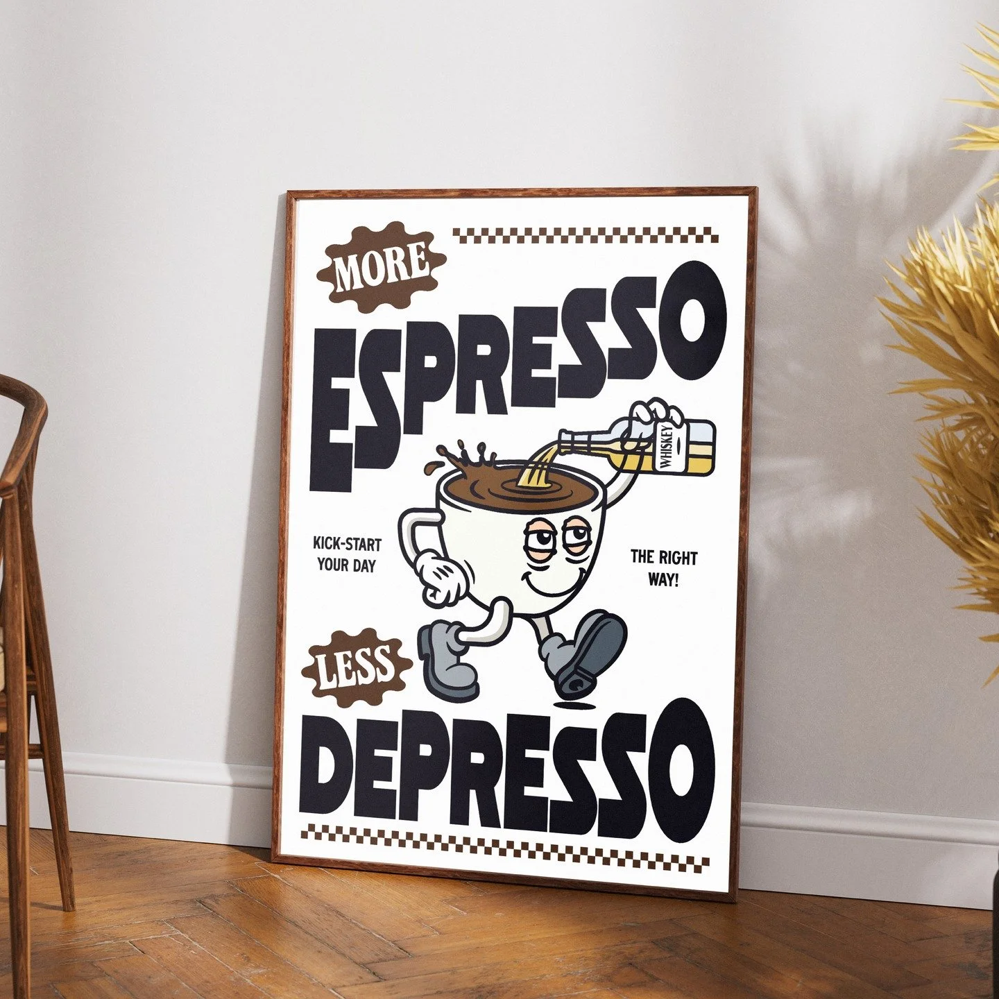Wake up the right way and get our more espresso less depresso print now. Link in bio.