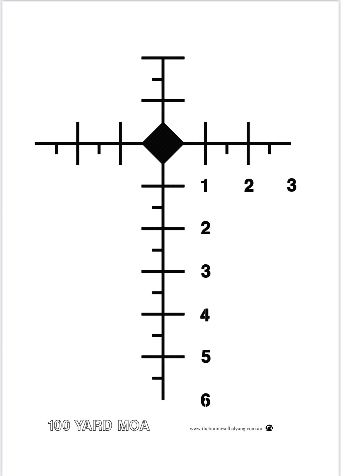 100 Yard MOA A4 Free Printable Download