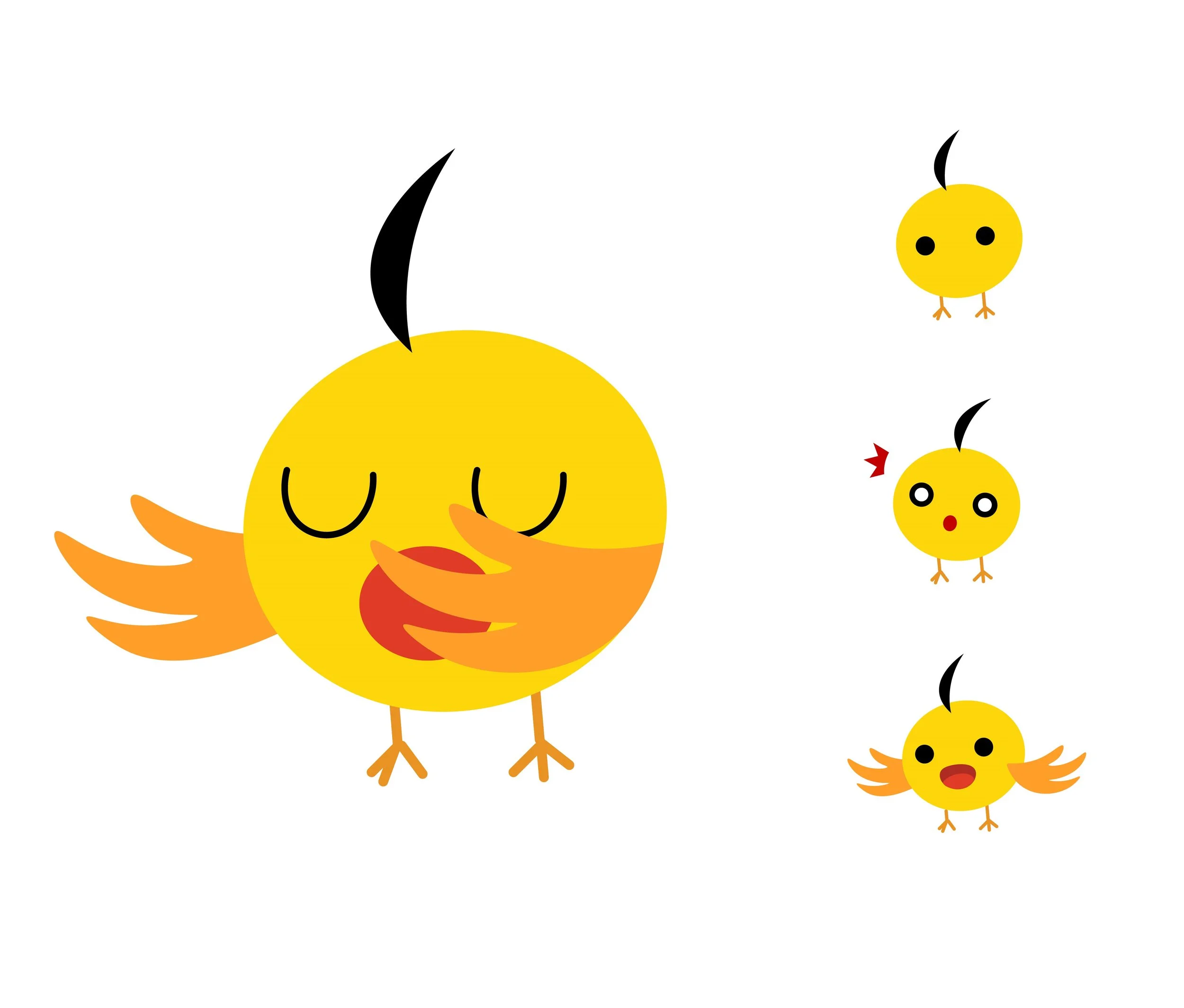 "A bird who has no beak, but she can sing pretty well." The bird character represents companionship and support, which are crucial for treating people who have depression.