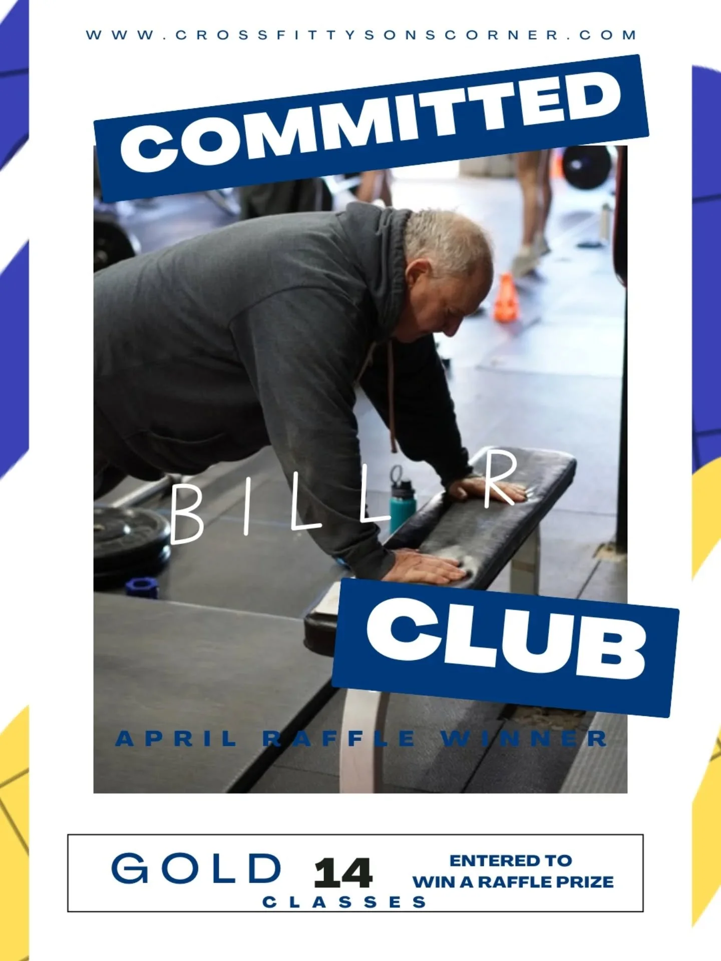 Huge shoutout to this month&rsquo;s Committed Club Gold raffle winner, Bill R.! 💙💚

​Bill joined the gym back in January, and since then, his consistency has been nothing short of inspiring. As one of our masters athletes, he&rsquo;s proving every 