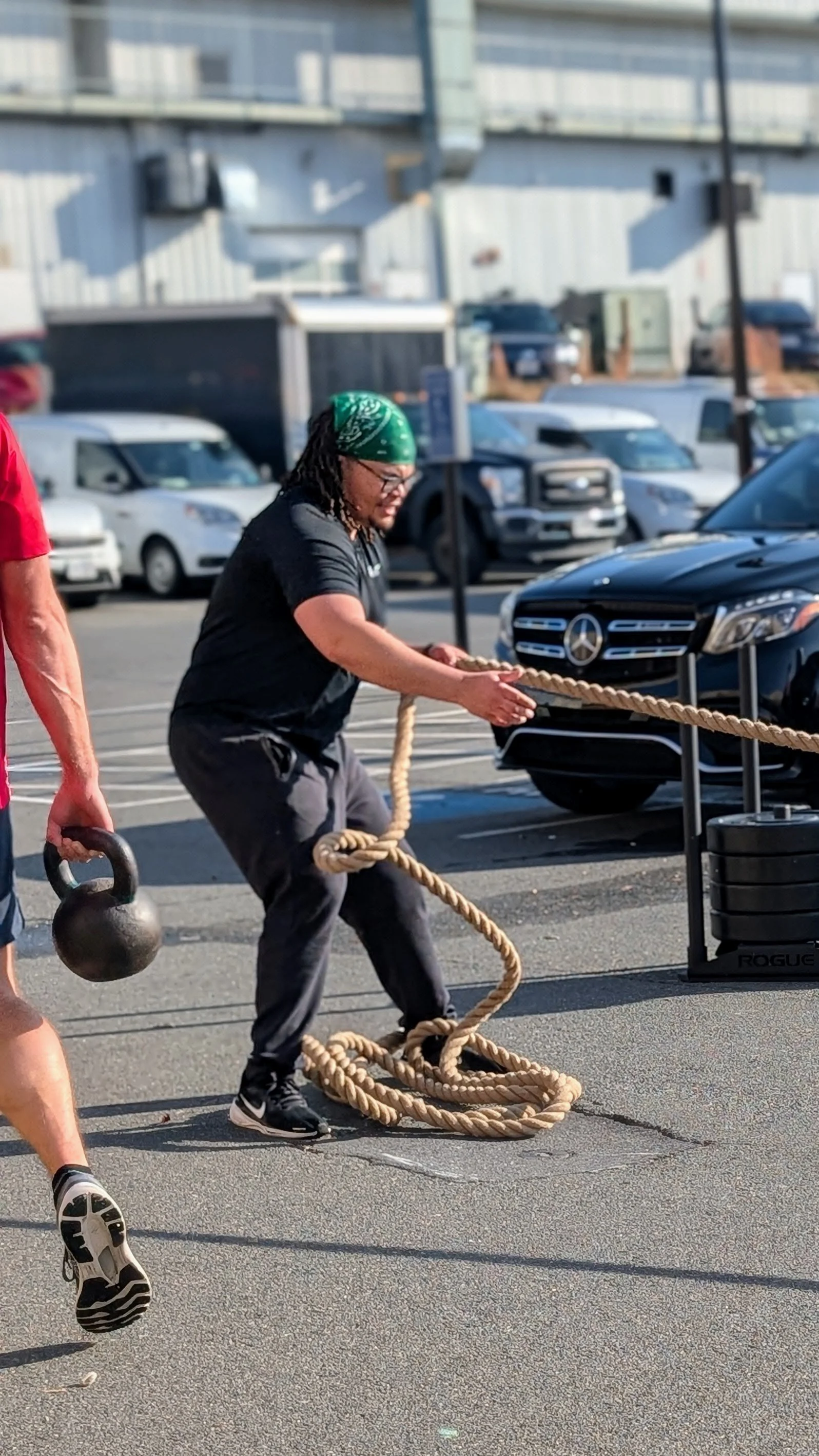Hyrox Sled pull training at CrossFit Tysons Corner