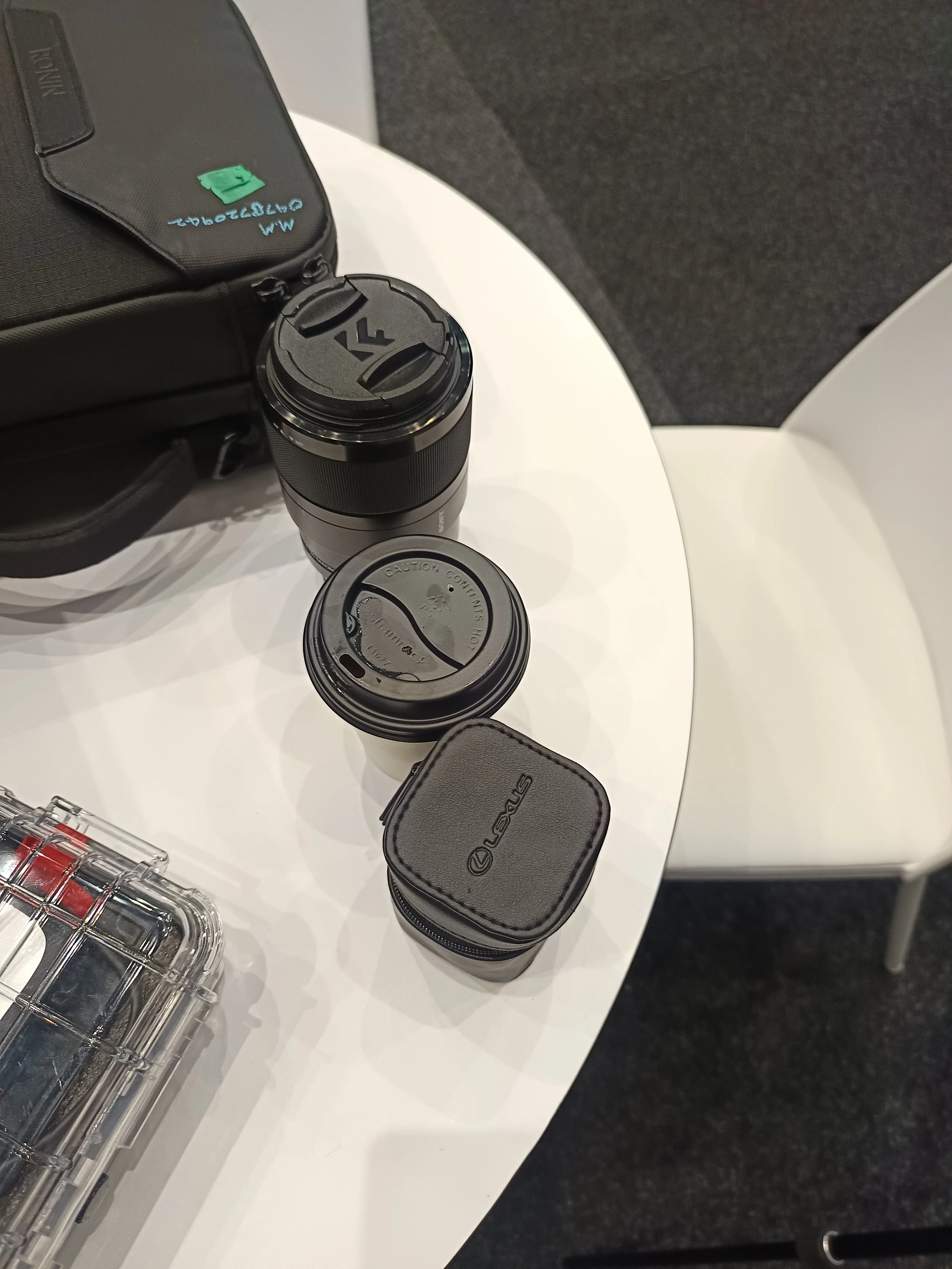 My coffee blended in nicely with my 90mm lens. 