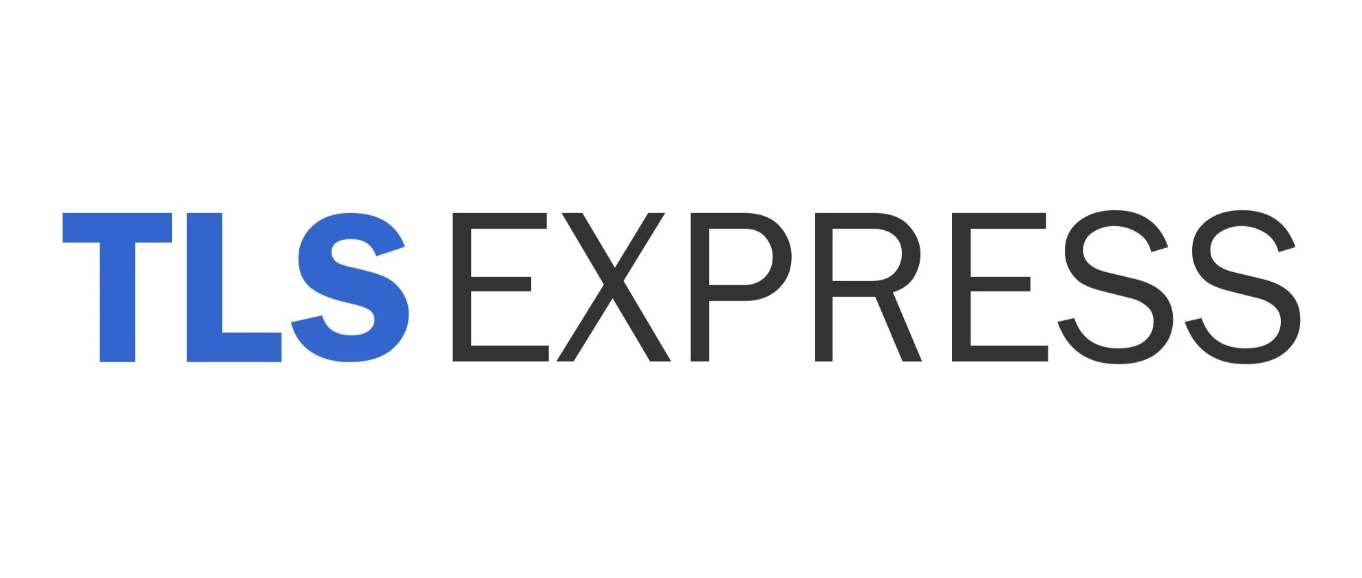 TLS Express logo with blue and black text