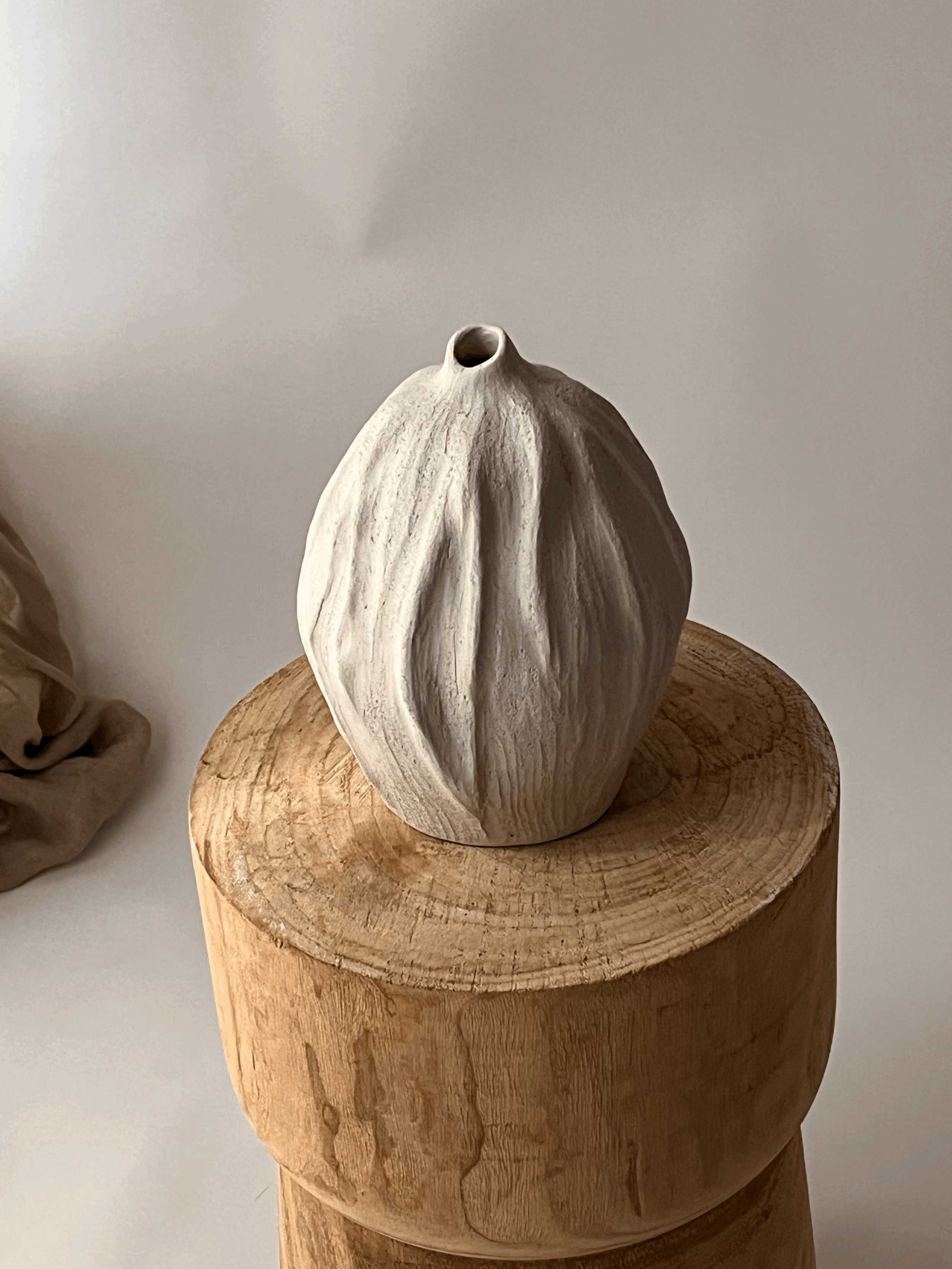 Medium White Nut Vase