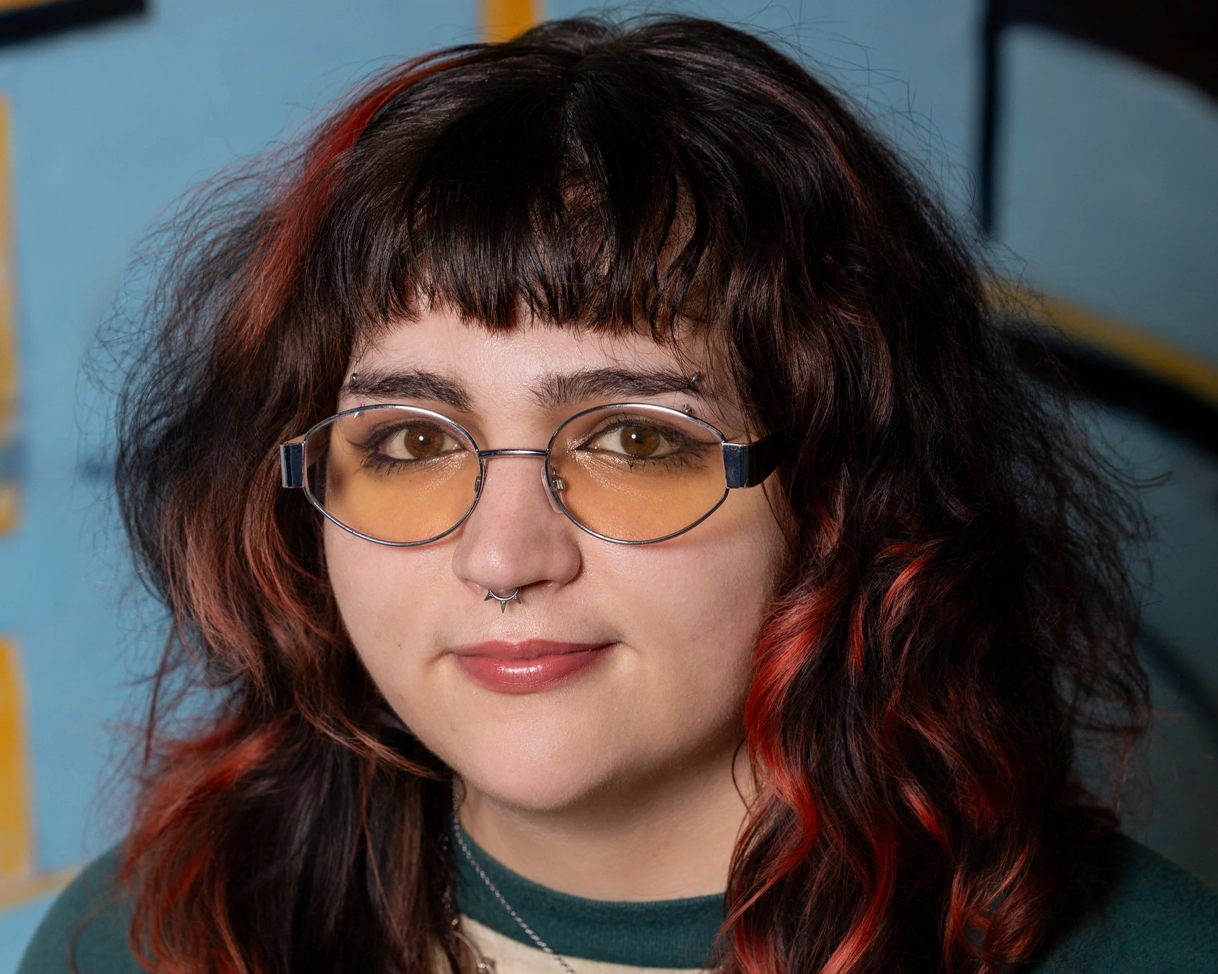 Smiling Woman with black shirt