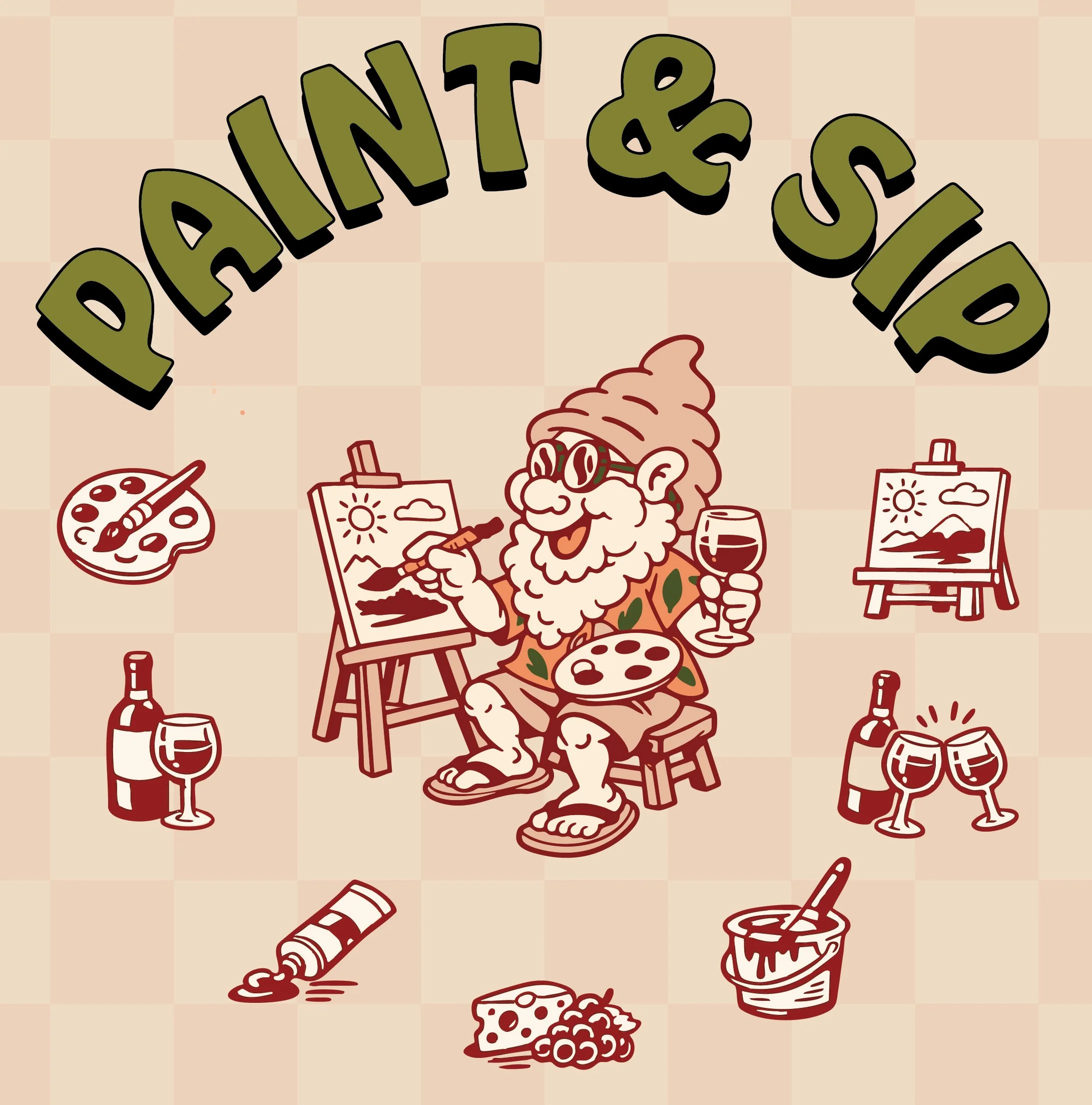 Paint & Sip: Fri 20 March 1pm