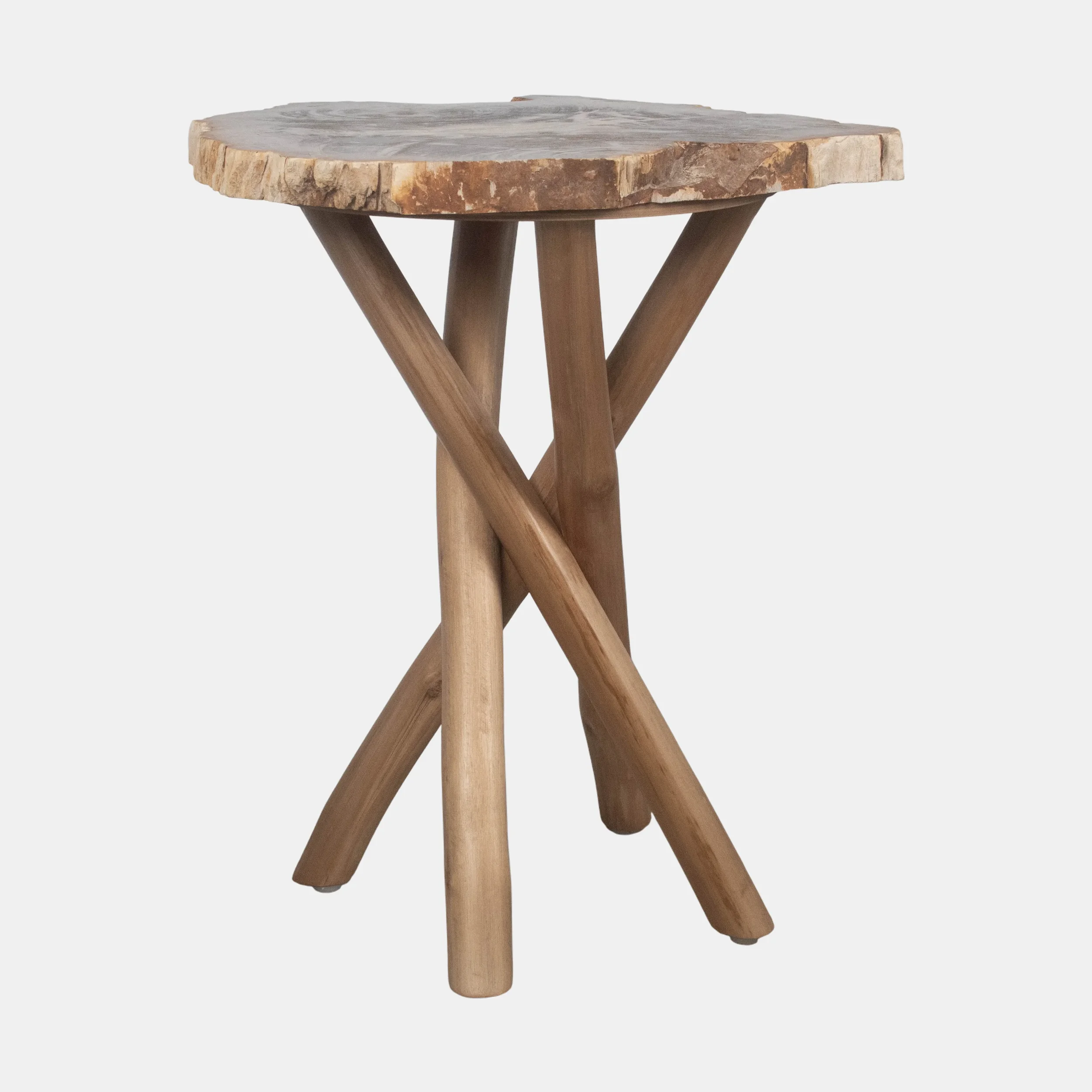 Dianira Side Table H22 - Petrified Cream & Teak Branch Natural (3).webp
