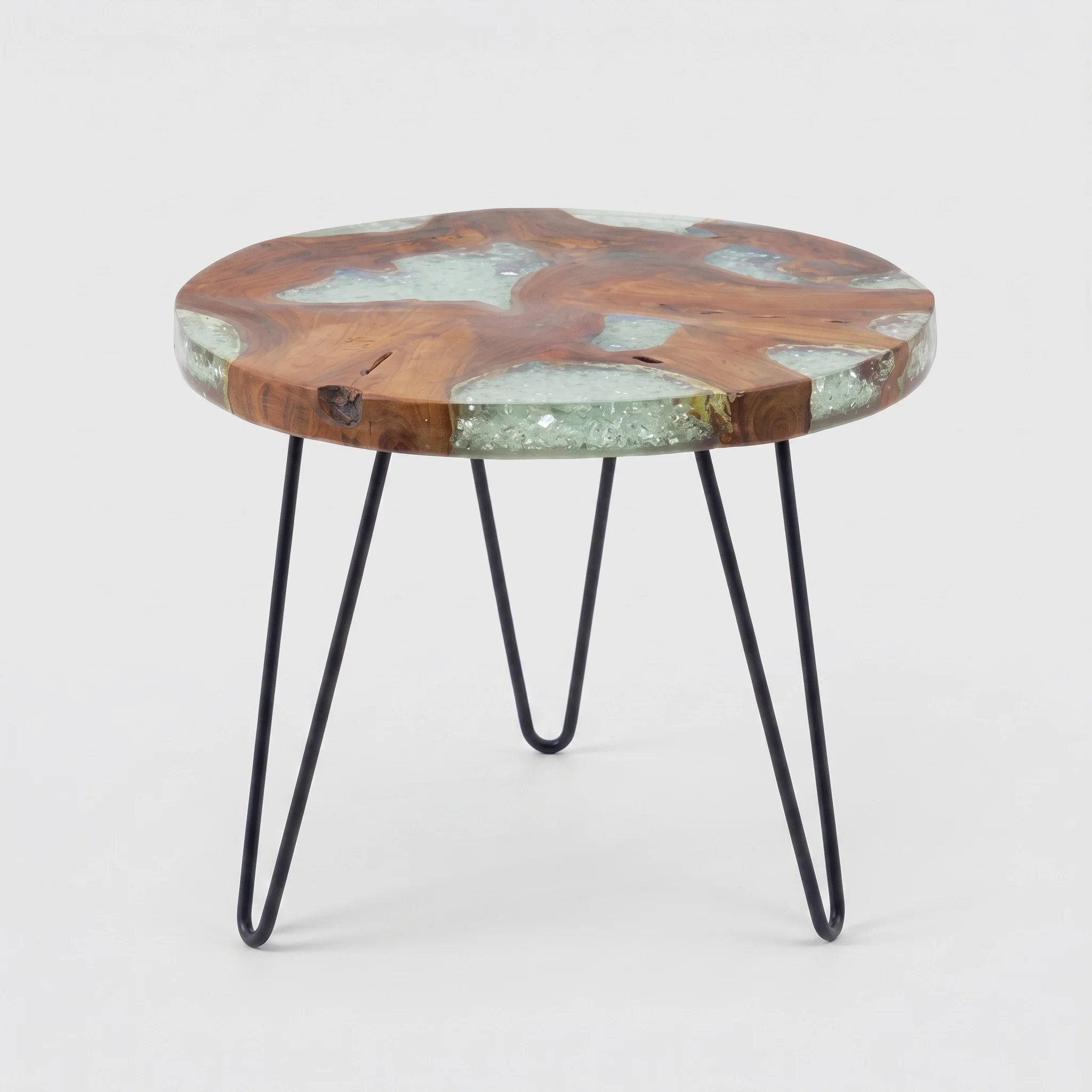 Natura Freeform Side Table Top Wood Glass (KD)