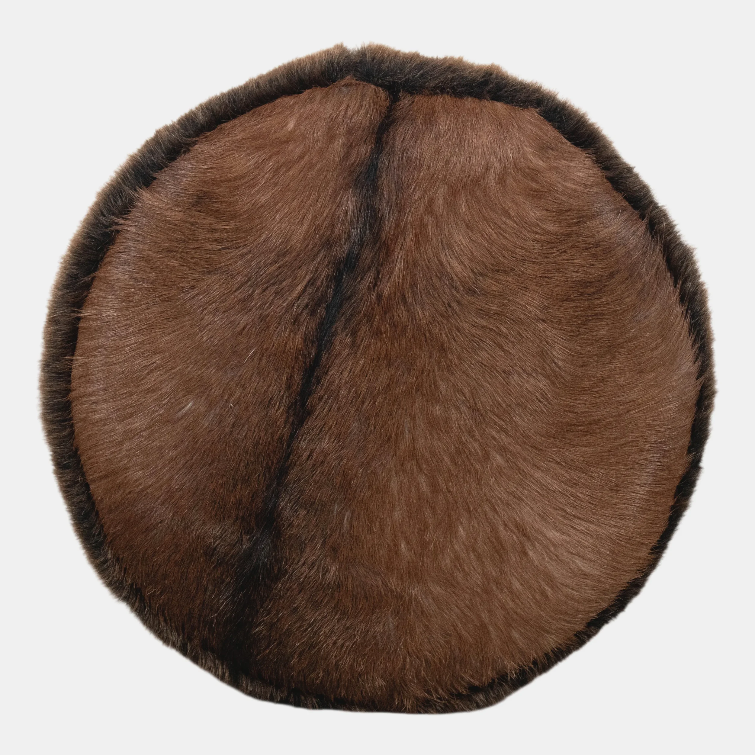 Safari Tall Ottoman - Leather & Faux Fur Brown (4).webp