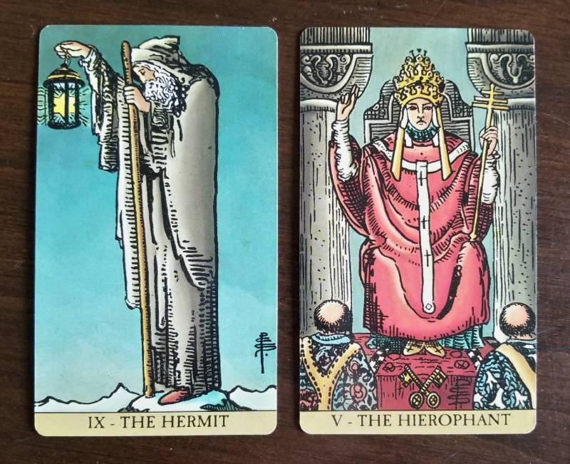 The Hierophant & The Hanged Man Tarot Card Combination and Meaning