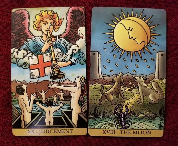 Tarot Combinations Judgement with Moon