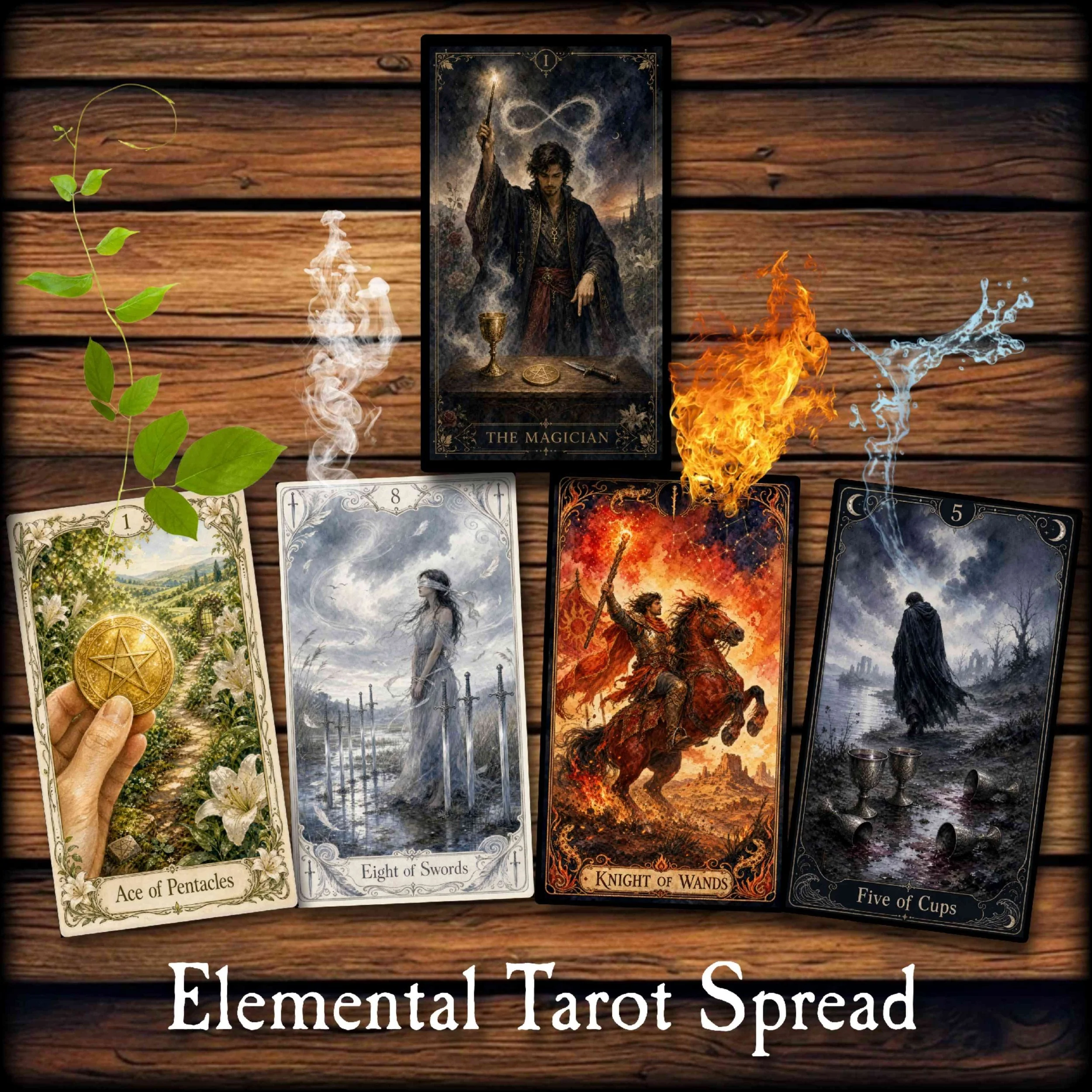 Elemental tarot spread