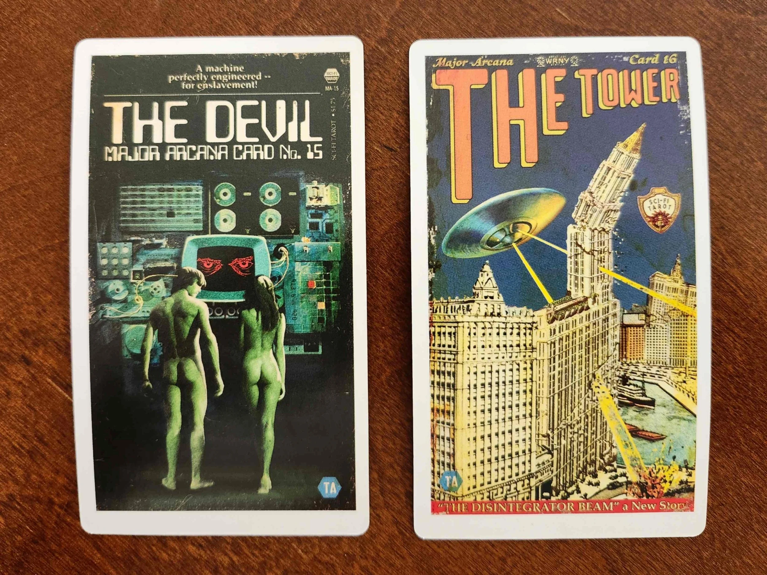 Sci-Fi Tarot devil and tower