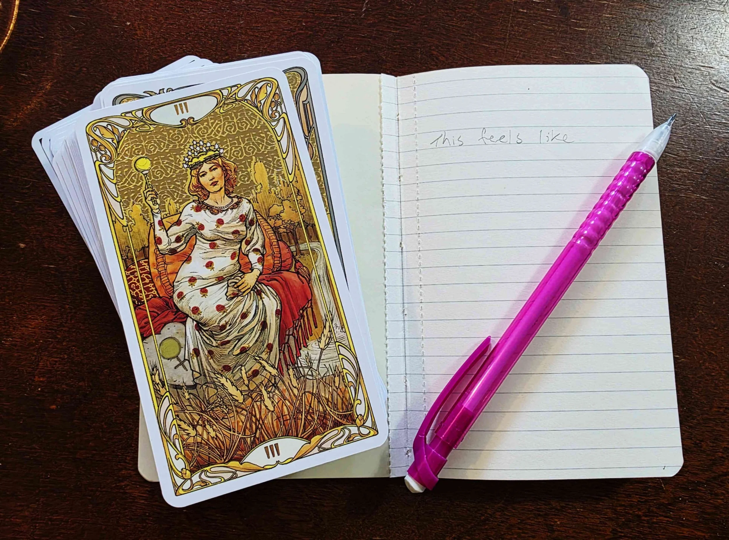 write down your first impression in tarot reading