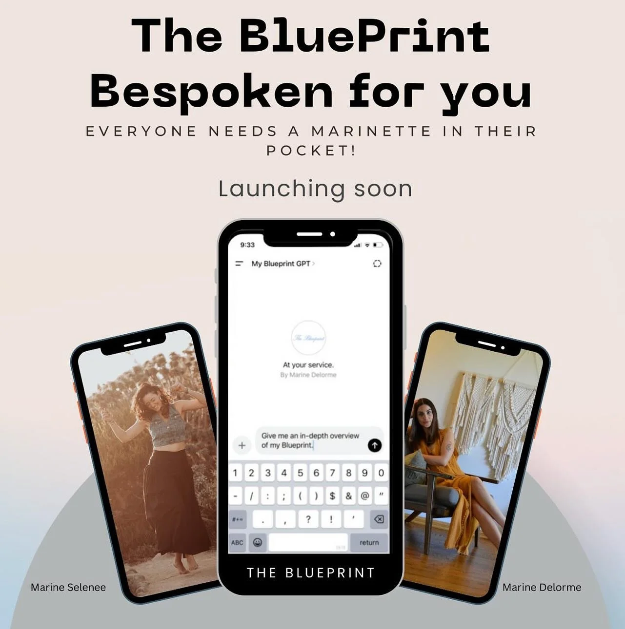 As my clients like to say, everyone needs a Marinette in their pocket!

The Blueprint is a tool for self-discovery designed to bring you back to your own inner compass. Our proprietary technology offers clear, modern insights tailored uniquely to you