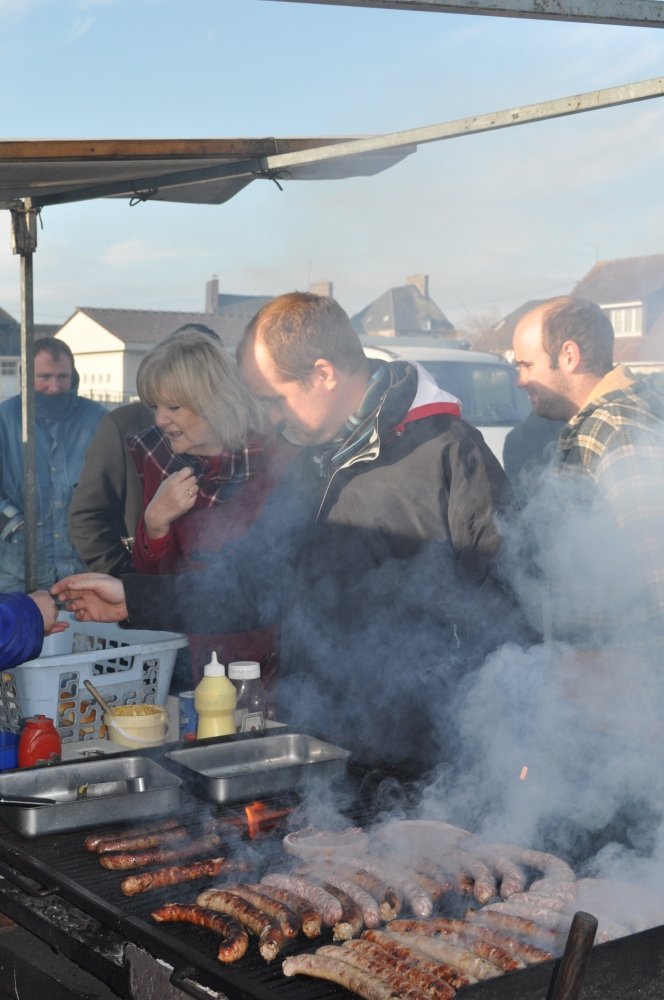 Freshly cooked sausages