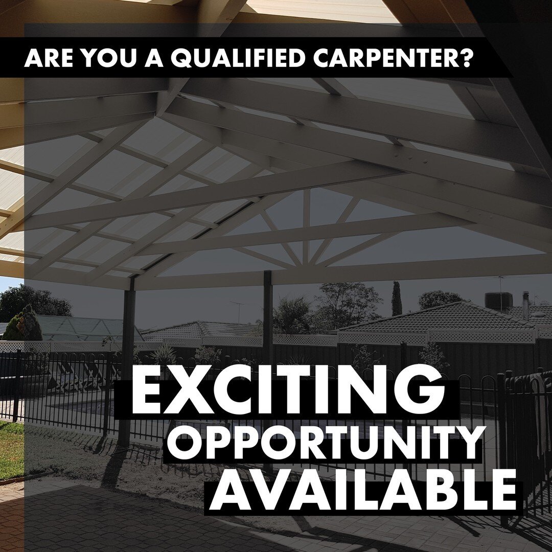 Do you know someone that might be perfect for the below role? Send this post to them! 

We are still on the hunt for a qualified carpenter to join the team! Are you looking for a leadership role with a great team culture and something different every
