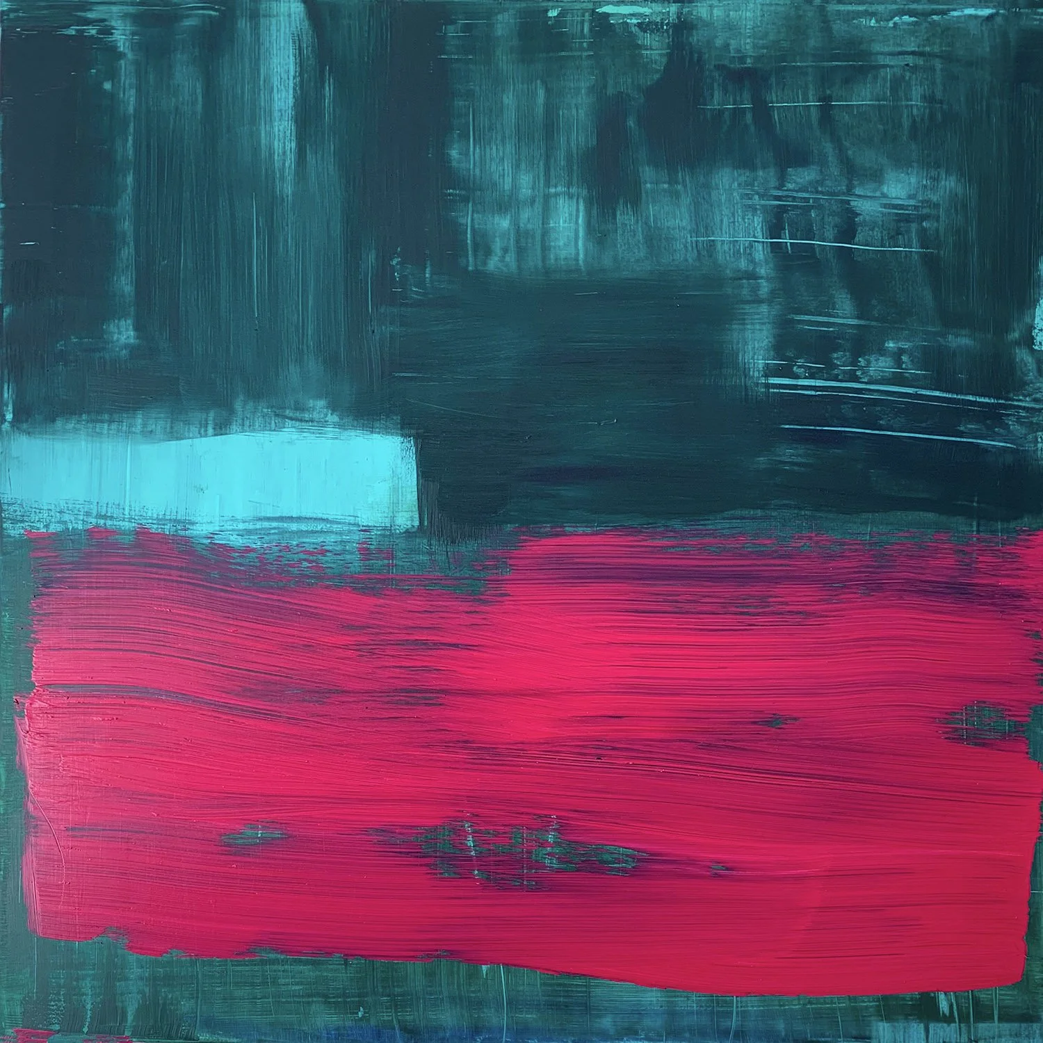 Walking Through Knapweed. Oil & acrylic on cradled wood panel. 40 x 40 cm. SOLD