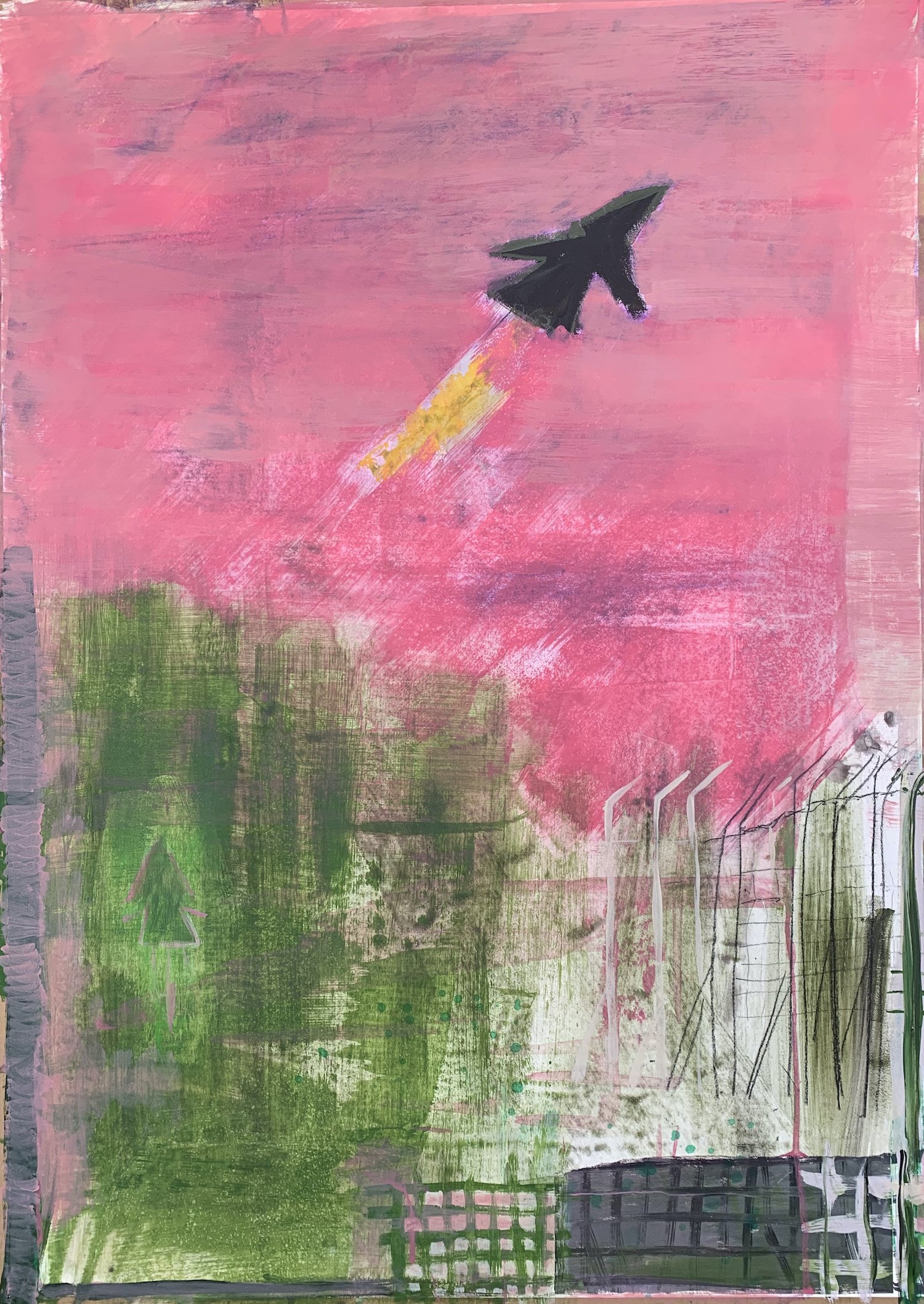 Background Noise 3. Mixed media & collage on paper