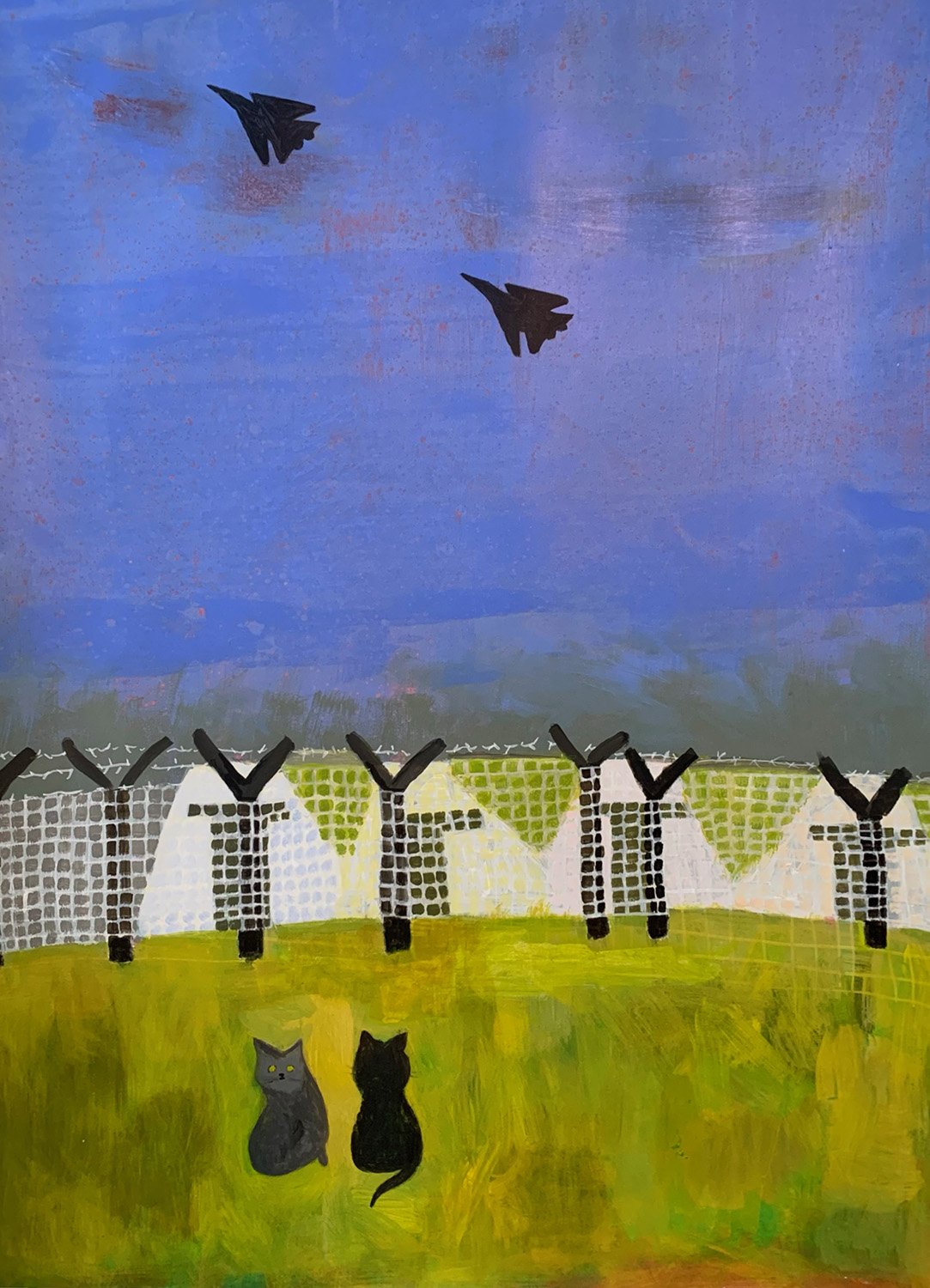 Cat Witness 2. Acrylic on paper.