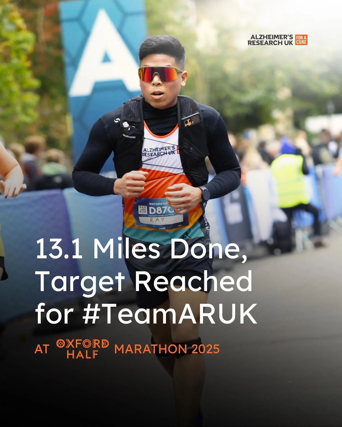 Late to post but not late to say thanks.

We did it! 🏅 Finished another one of my side quests at Oxford Half last Sunday in 2 hrs 27 mins, and we raised more than our goal. Thank you to my wife, our kids, and friends who cheered all the way. 

Grate