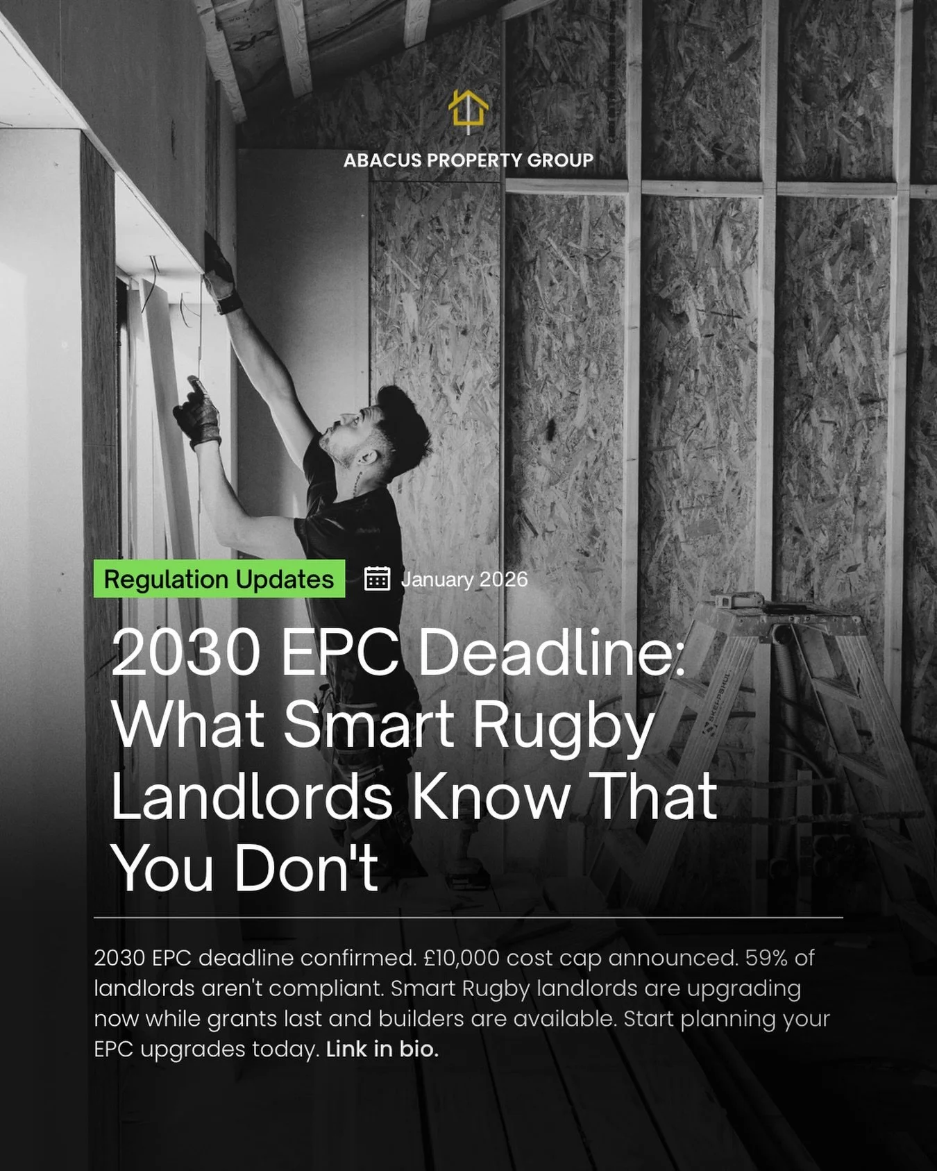 🚨 Rugby Landlords Upgrading to EPC C Despite Implementation Uncertainty

The government just confirmed October 2030 as the EPC C deadline for all rental properties&mdash;but implementation uncertainty remains. New EPC metrics won&rsquo;t be defined 