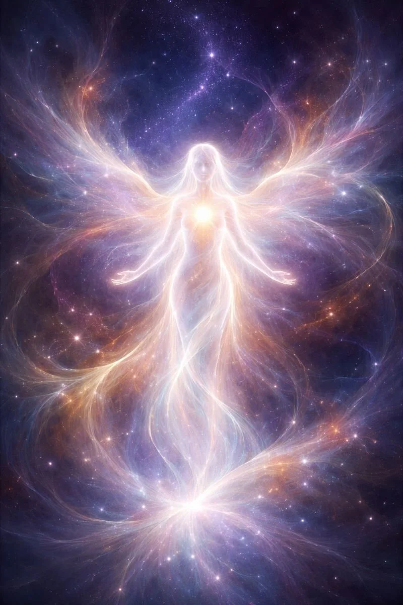 Darstellung der Seele als leuchtendes Lichtwesen – Bewusstsein jenseits von Seelenzweck und Ego