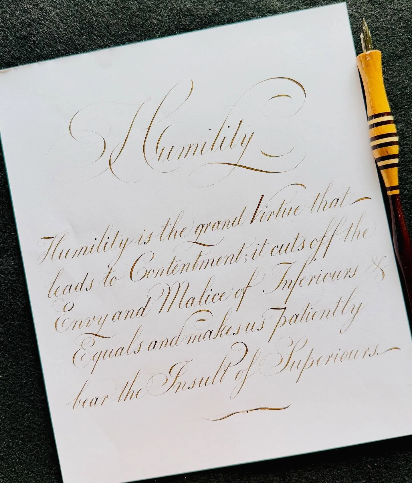 For the past couple of months, I&rsquo;ve been diving deep into English Roundhand. There&rsquo;s something about this script that just clicks. With the balance of delicate shades with those elegant hairlines feels so satisfying. Coming from consisten