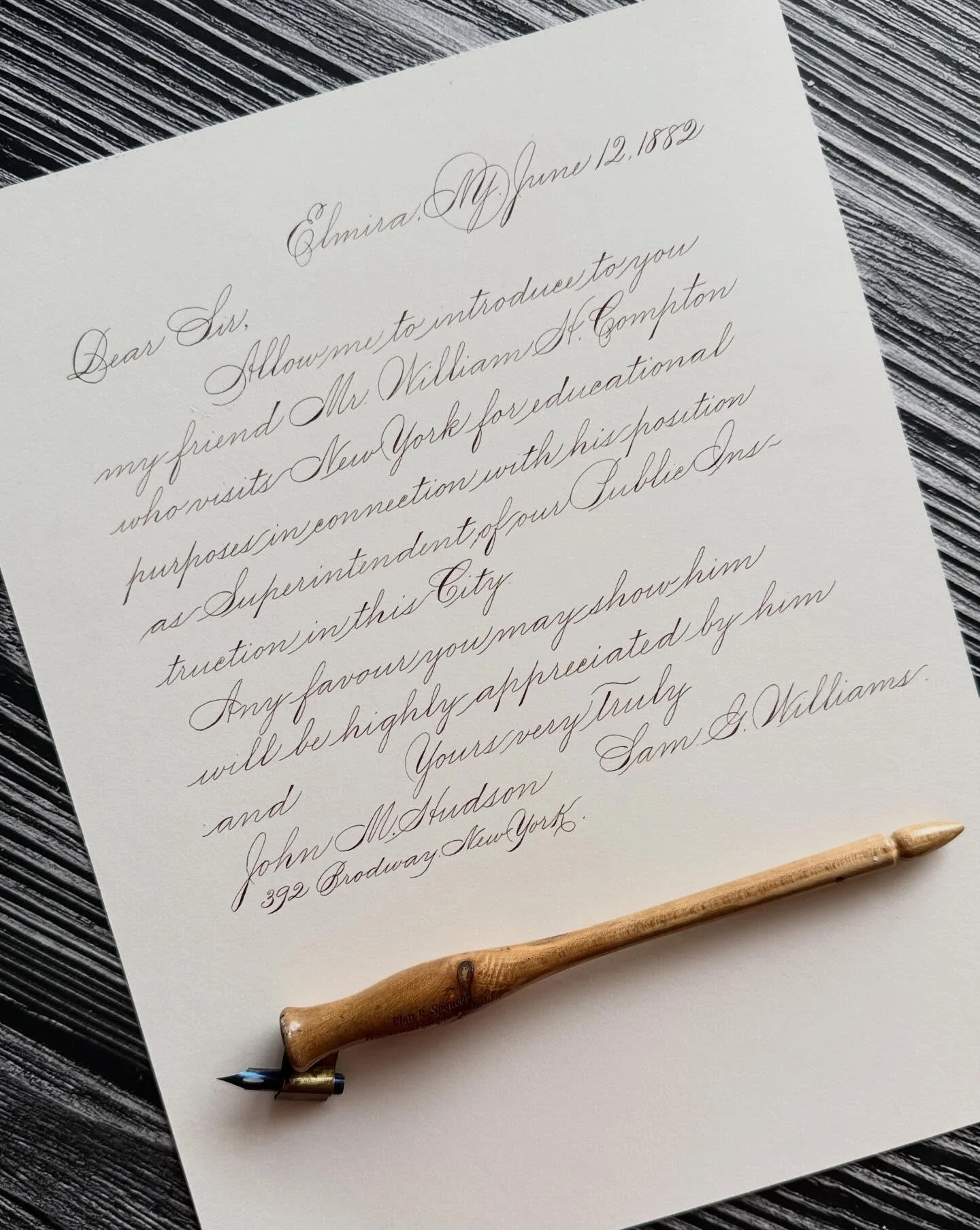 Many of you asked to see yesterday&rsquo;s Spencerian piece in its full composition, so I&rsquo;m happy to share it here. There is still so much to practise every-time I sit with my pen, its always something new to discover and ever evolving experien