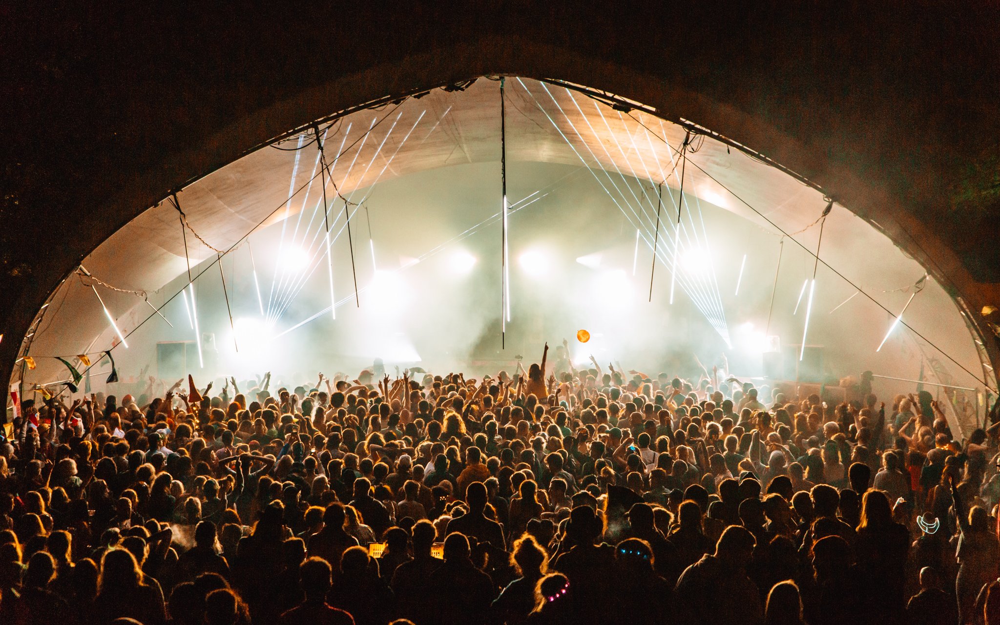  a huge crowd of the Scottish music festival, Kelburn garden party
