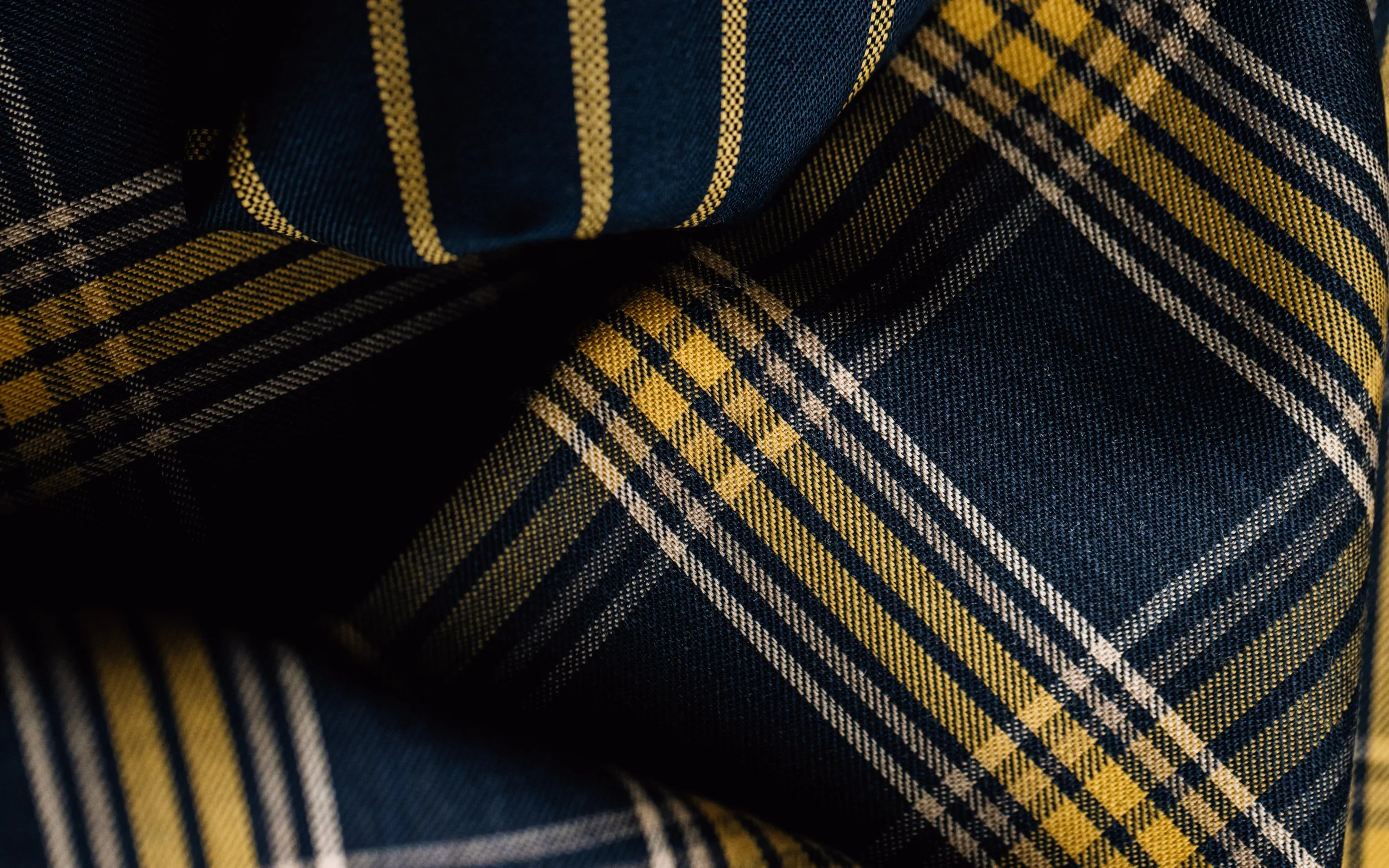 Yellow and blue chequered cloth by John Foster Bradford