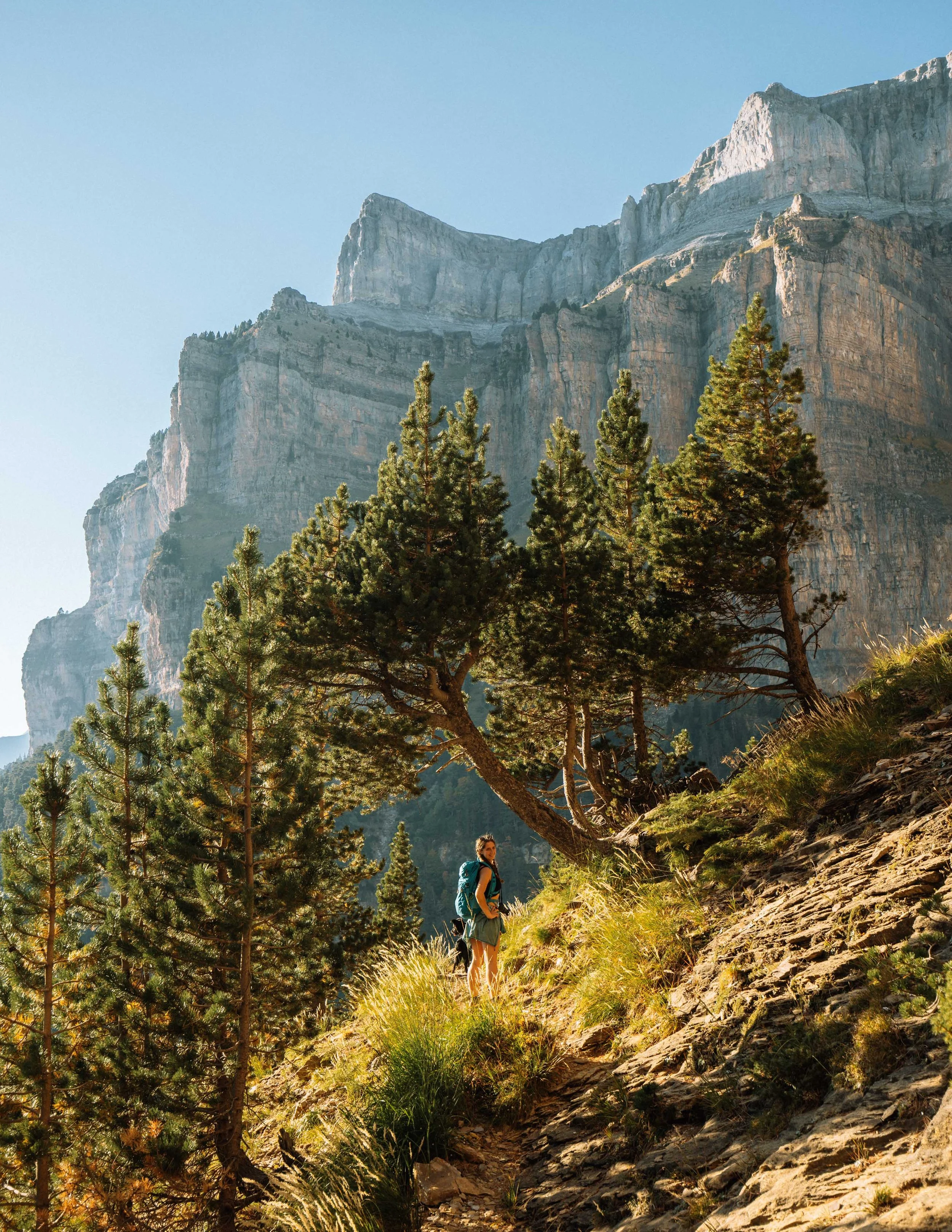 A woman hiking in the Spanish Pyrenees