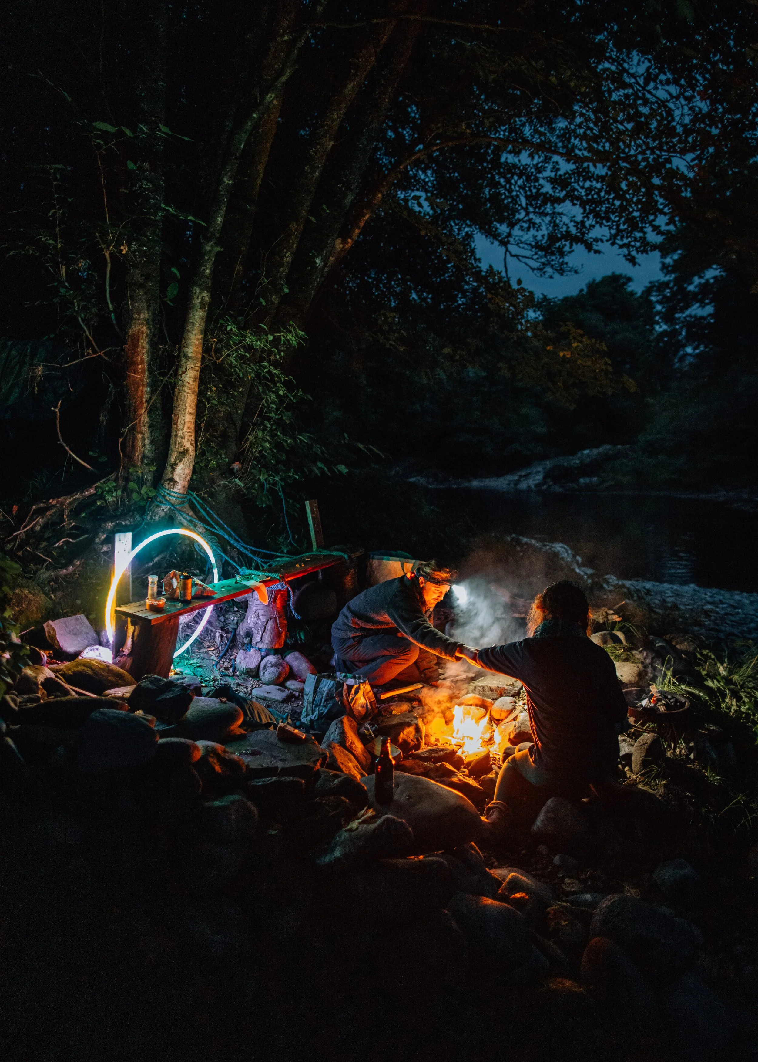  people cooking on campfire, Scotland