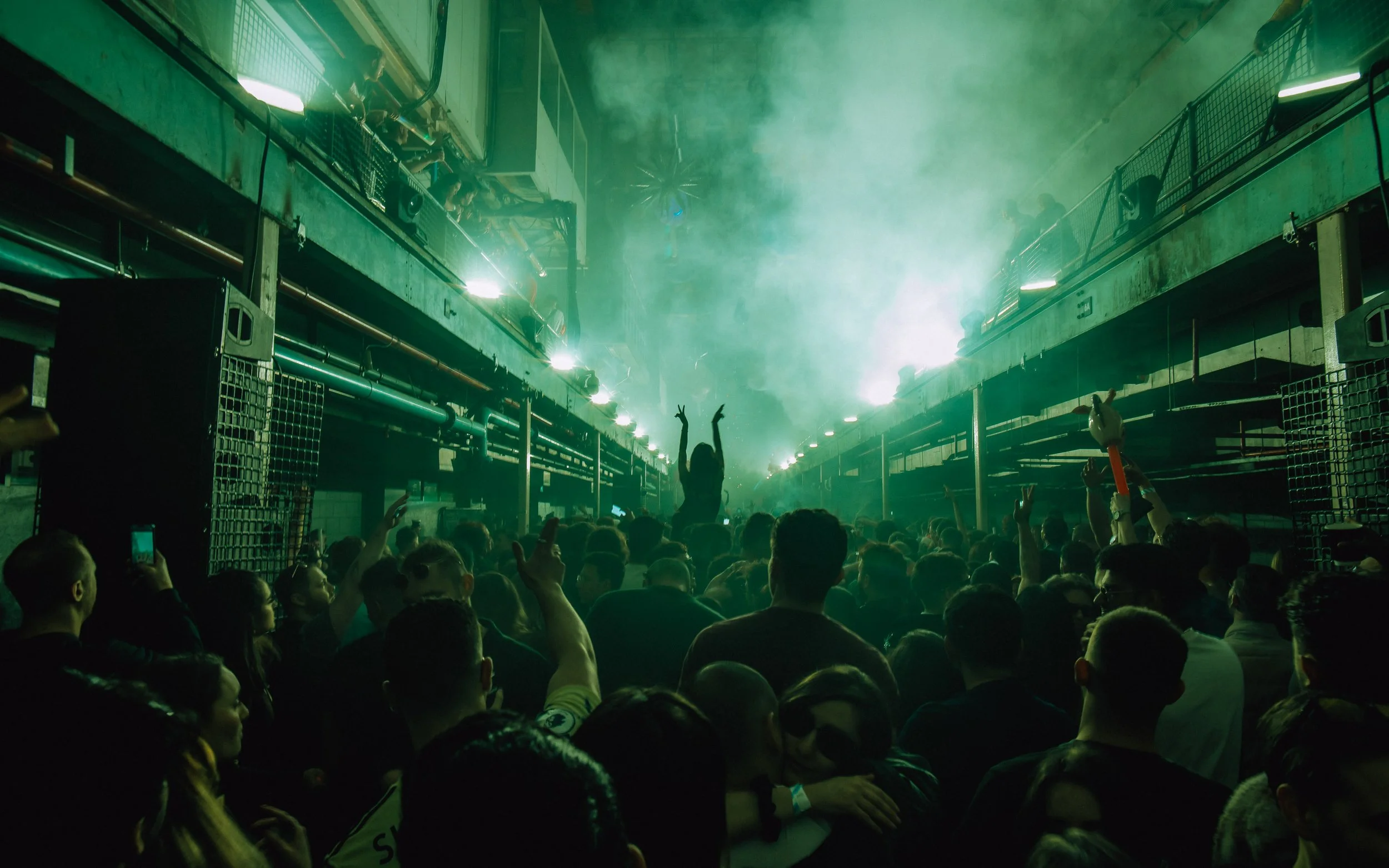  girl, with hands in the air, Printworks, London