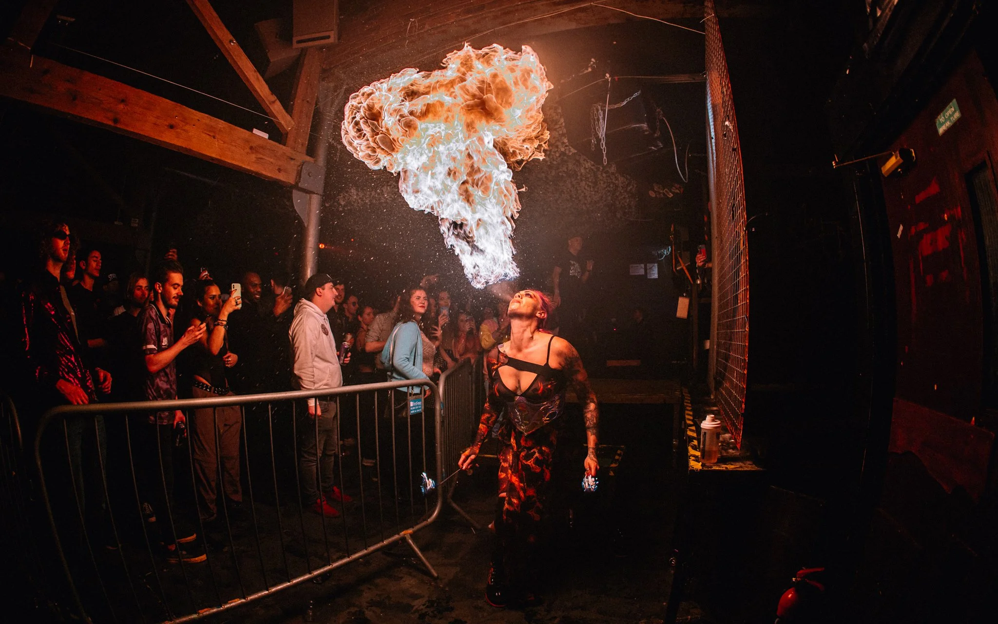  fire performer at Beaver Works, Leeds