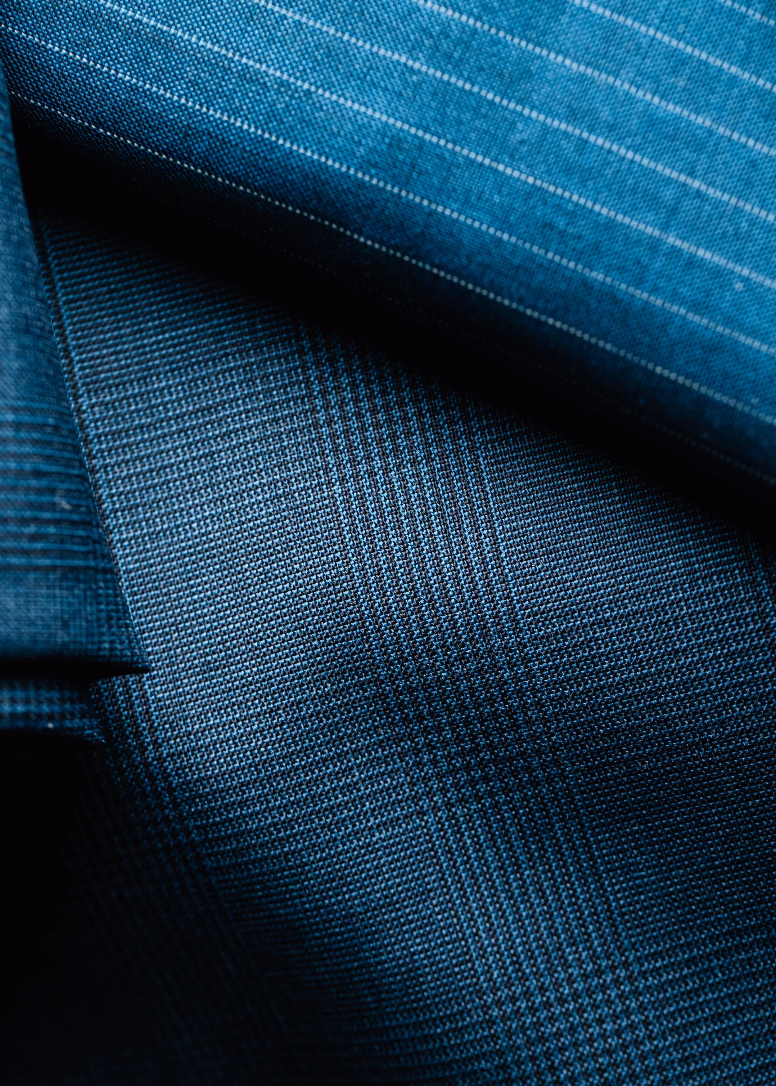  blue chequered, and pinstripe cloth, woven in Bradford