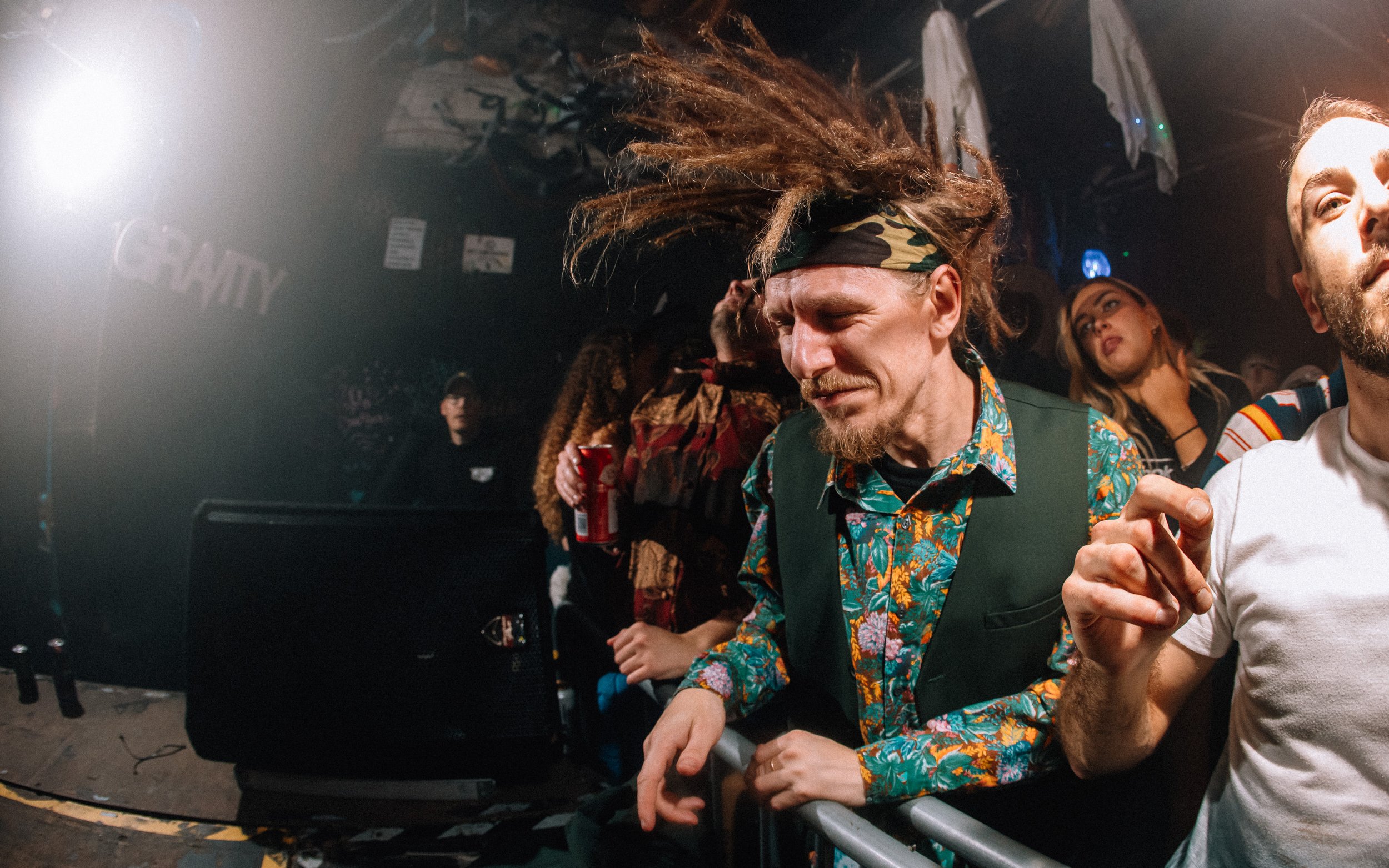  man, dancing with dreadlocks