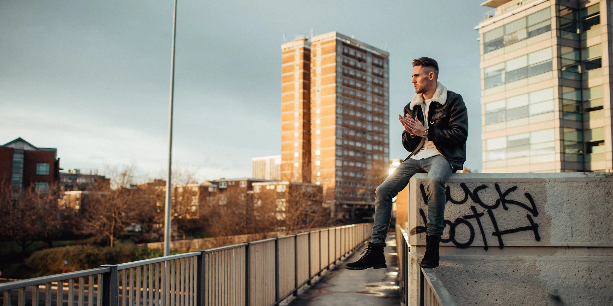 Man poses in city centre, David Nelms