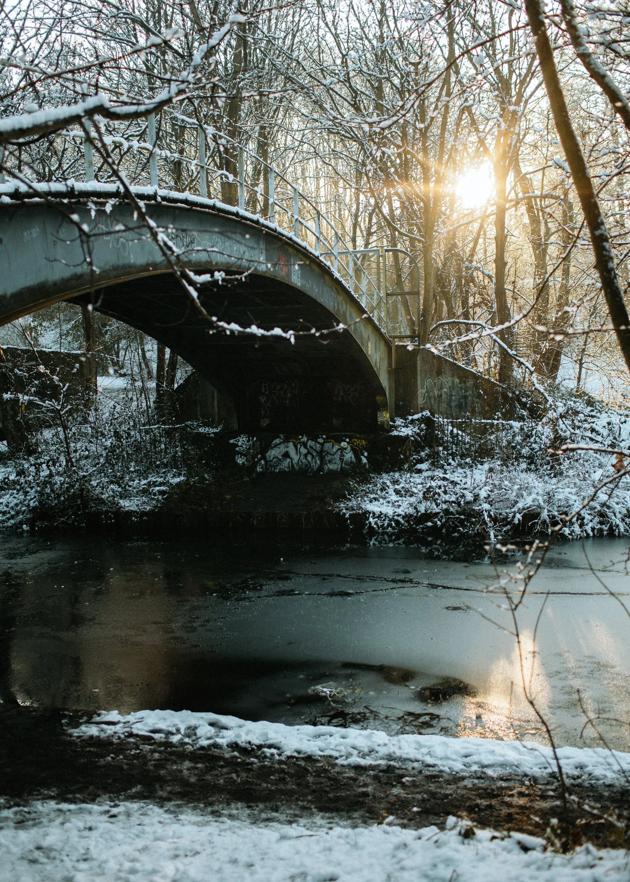 Bridge in the snow, Leeds