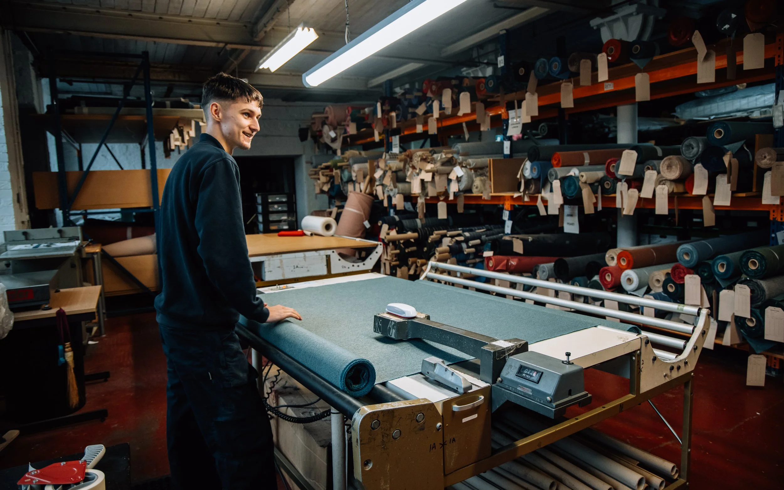  abbotsford, cloth being rolled