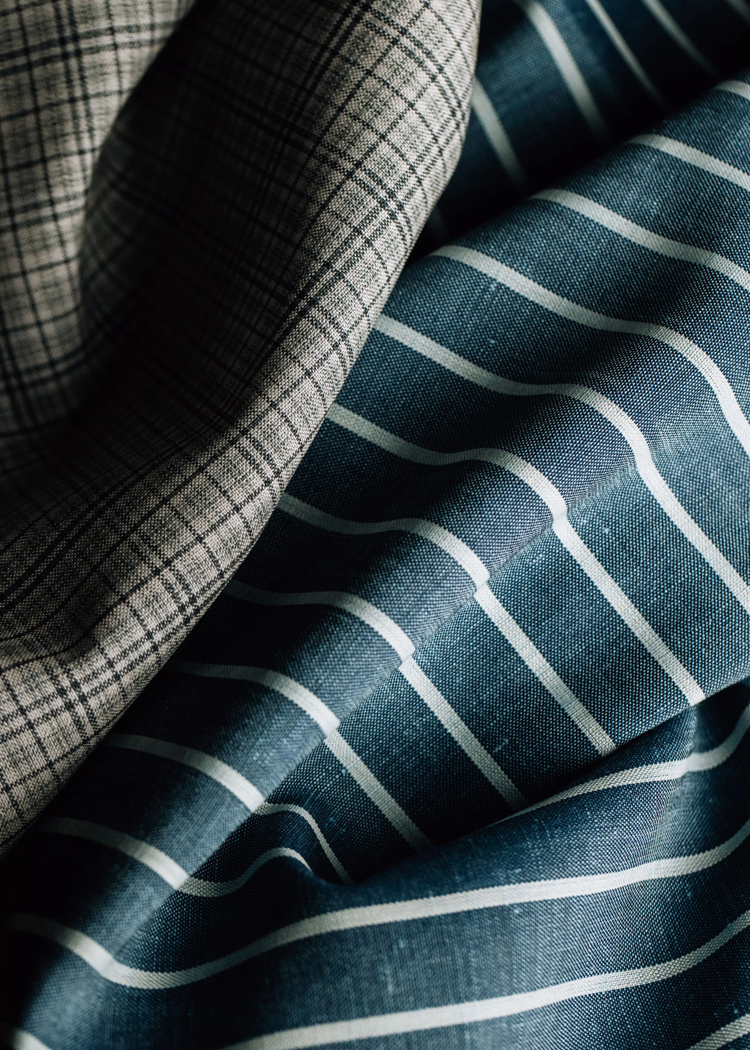 Stripes and chequered fabric