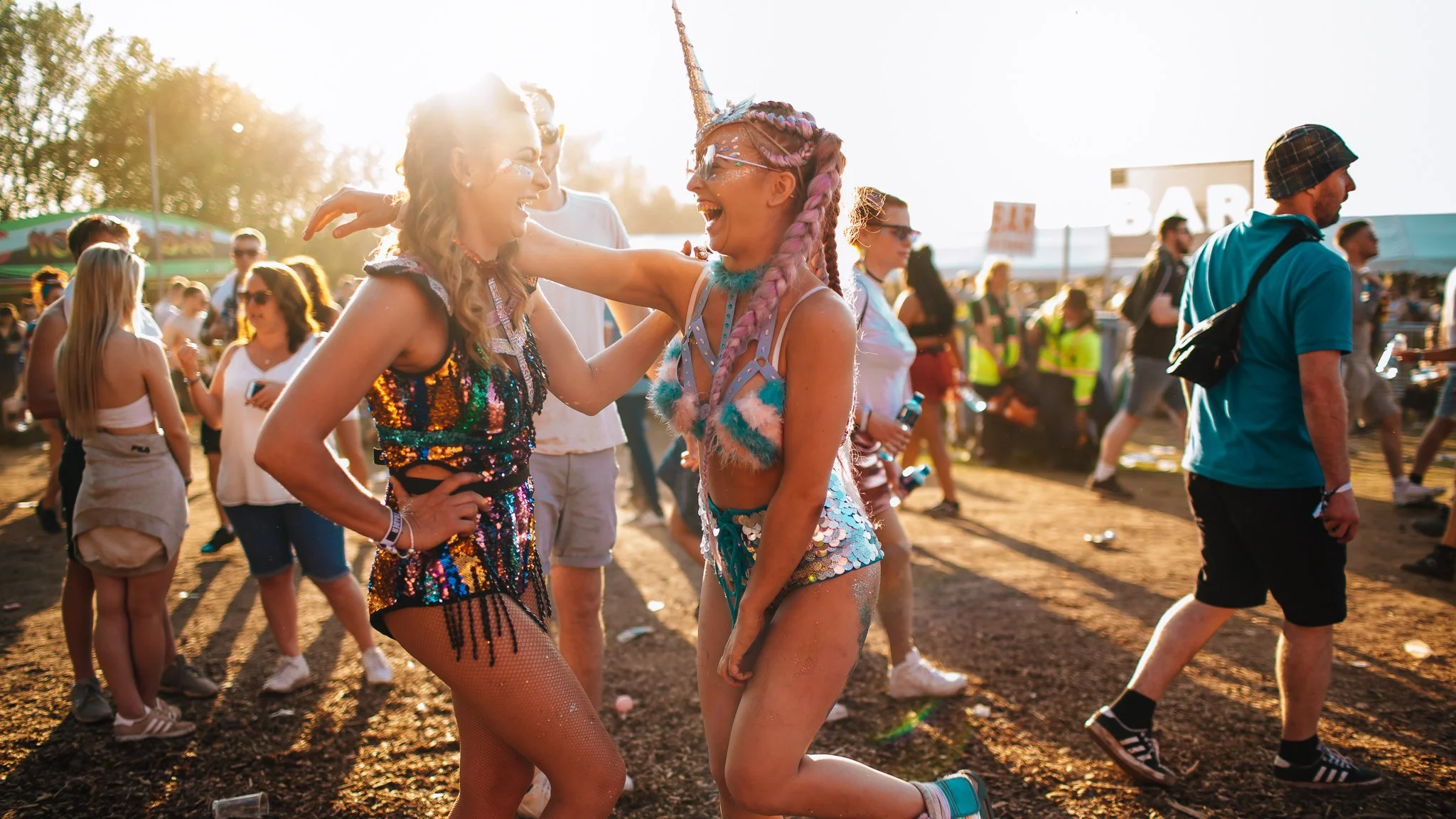  two girls in  festival, fashion at, music festival
