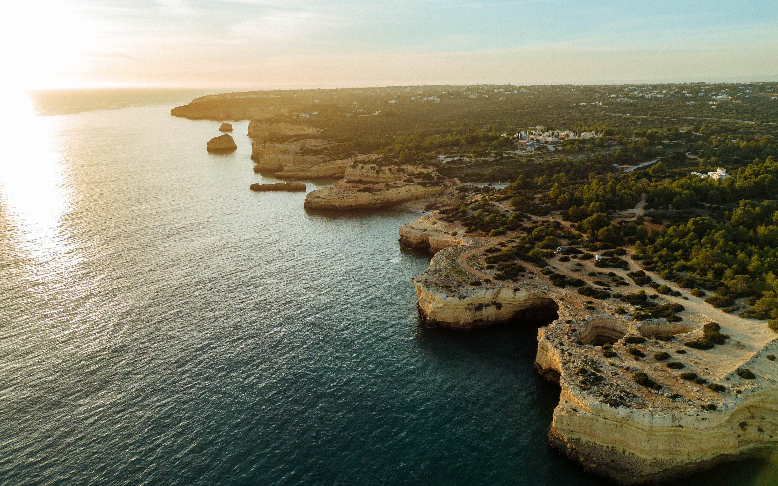 Sunset on the Algarve coast, Portugal