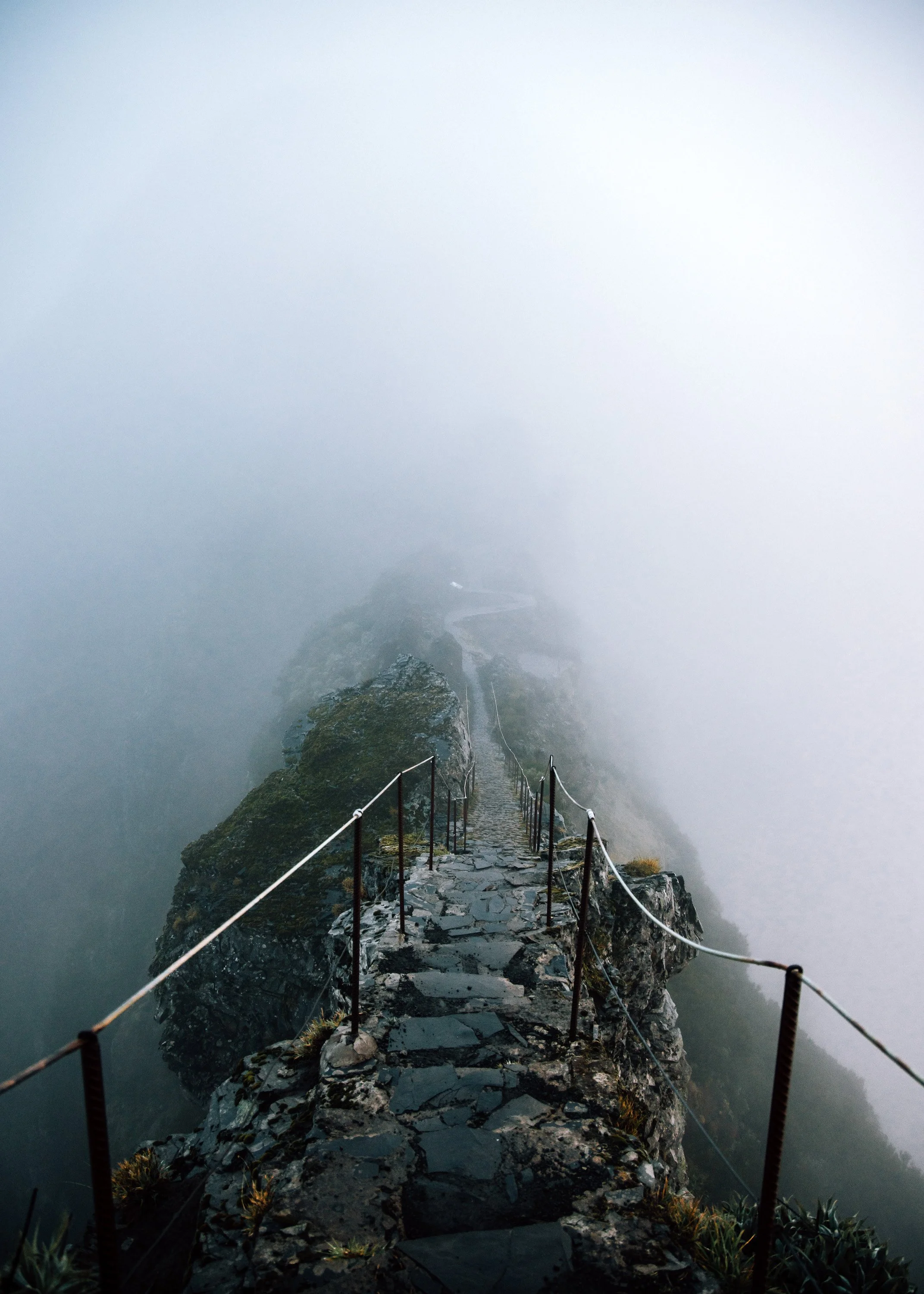  mountaintop pathway in fog
