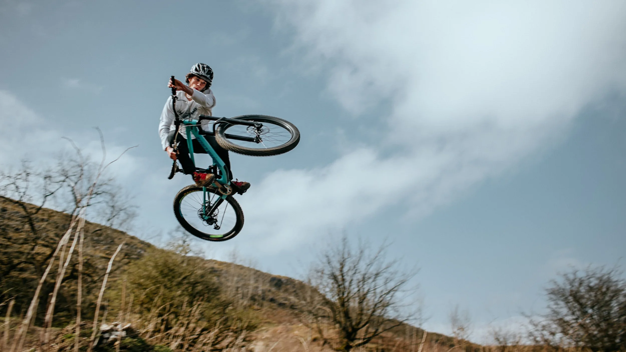  mountain biker does big jump