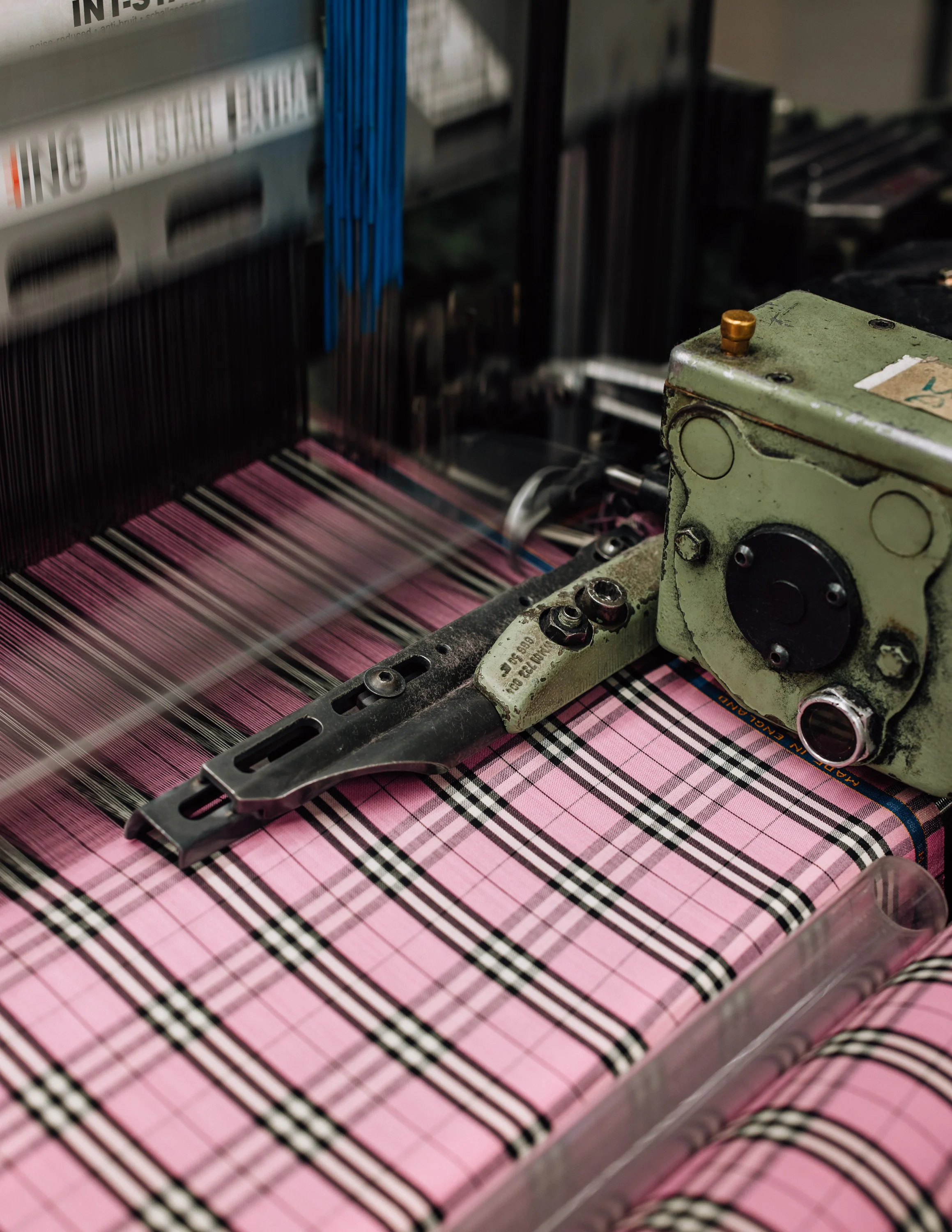  fabric being woven at Stanley Mills Bradford