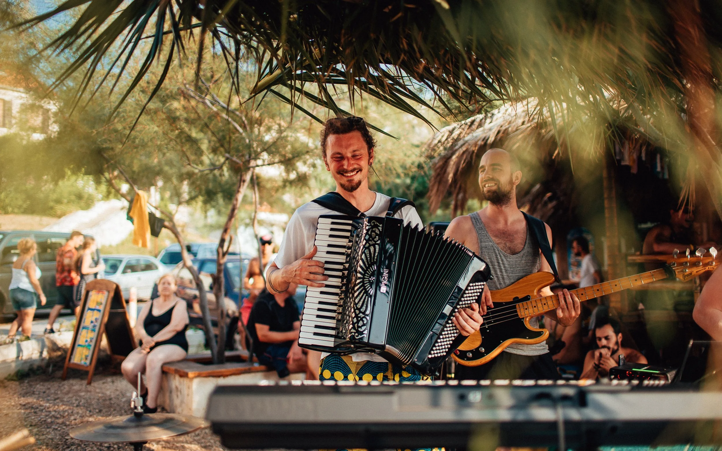  a band jam on the beach at a festival in Croatia