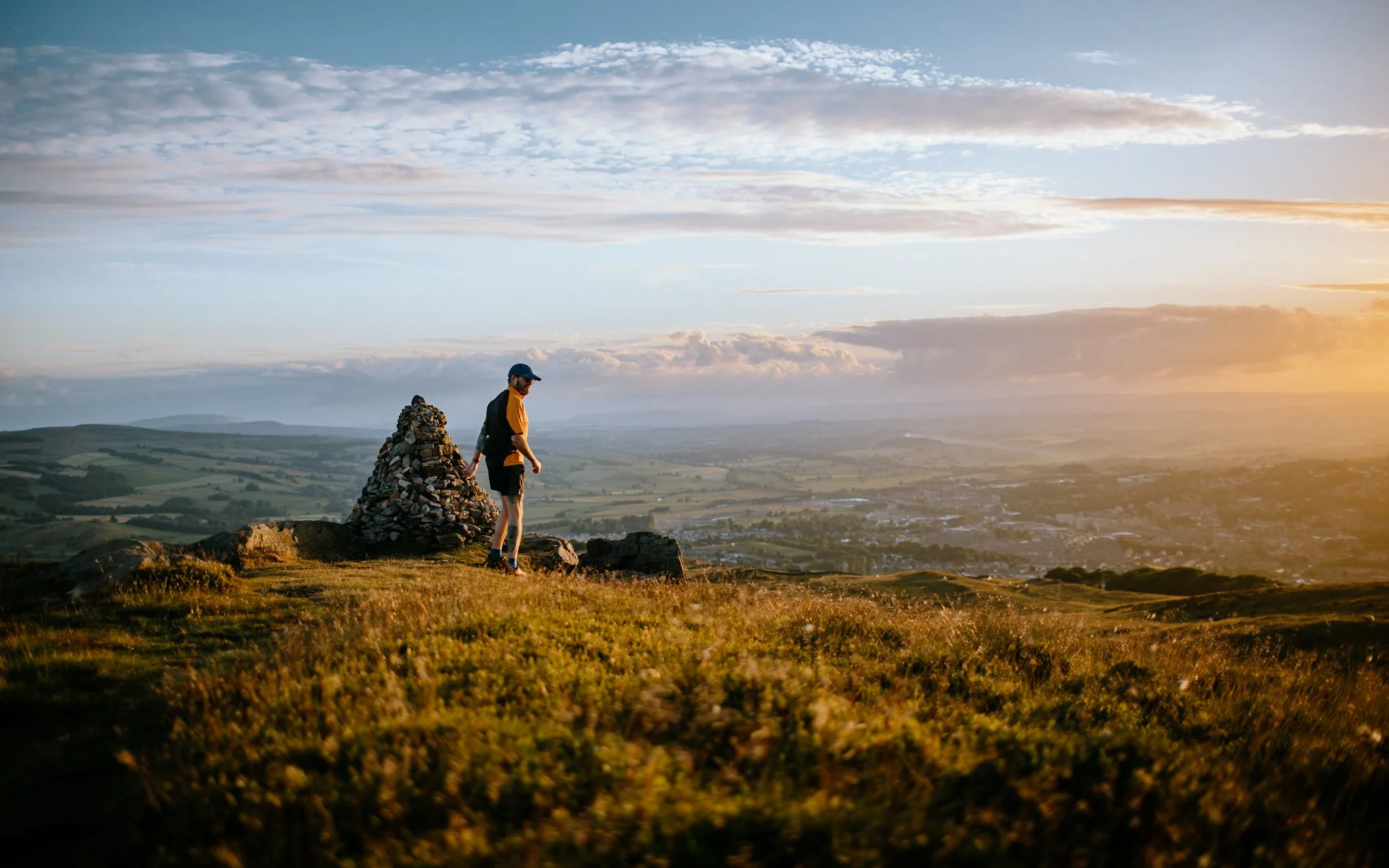 Fell run it takes a break at top of hill above Skipton