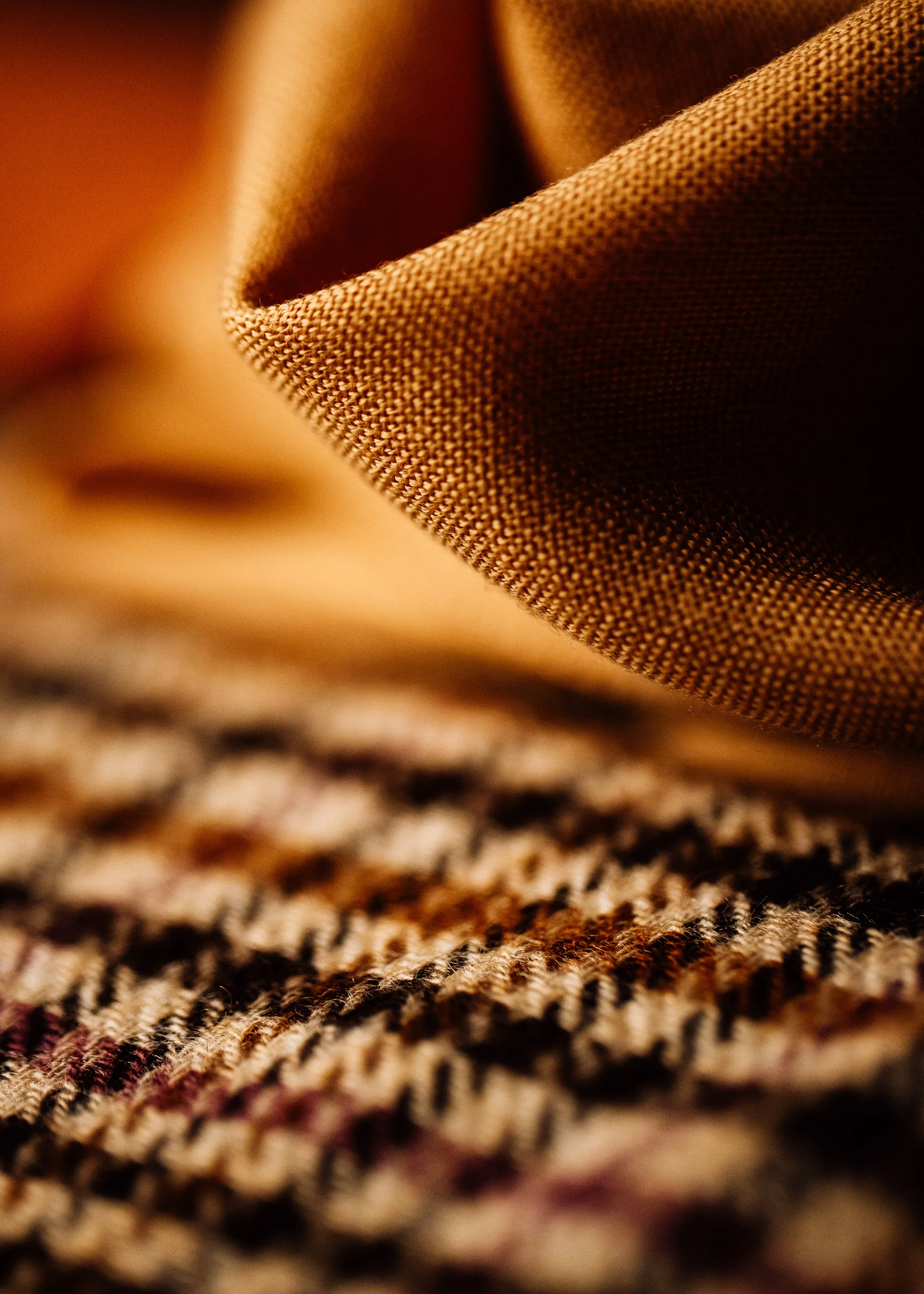  place up detail of chequered fabric